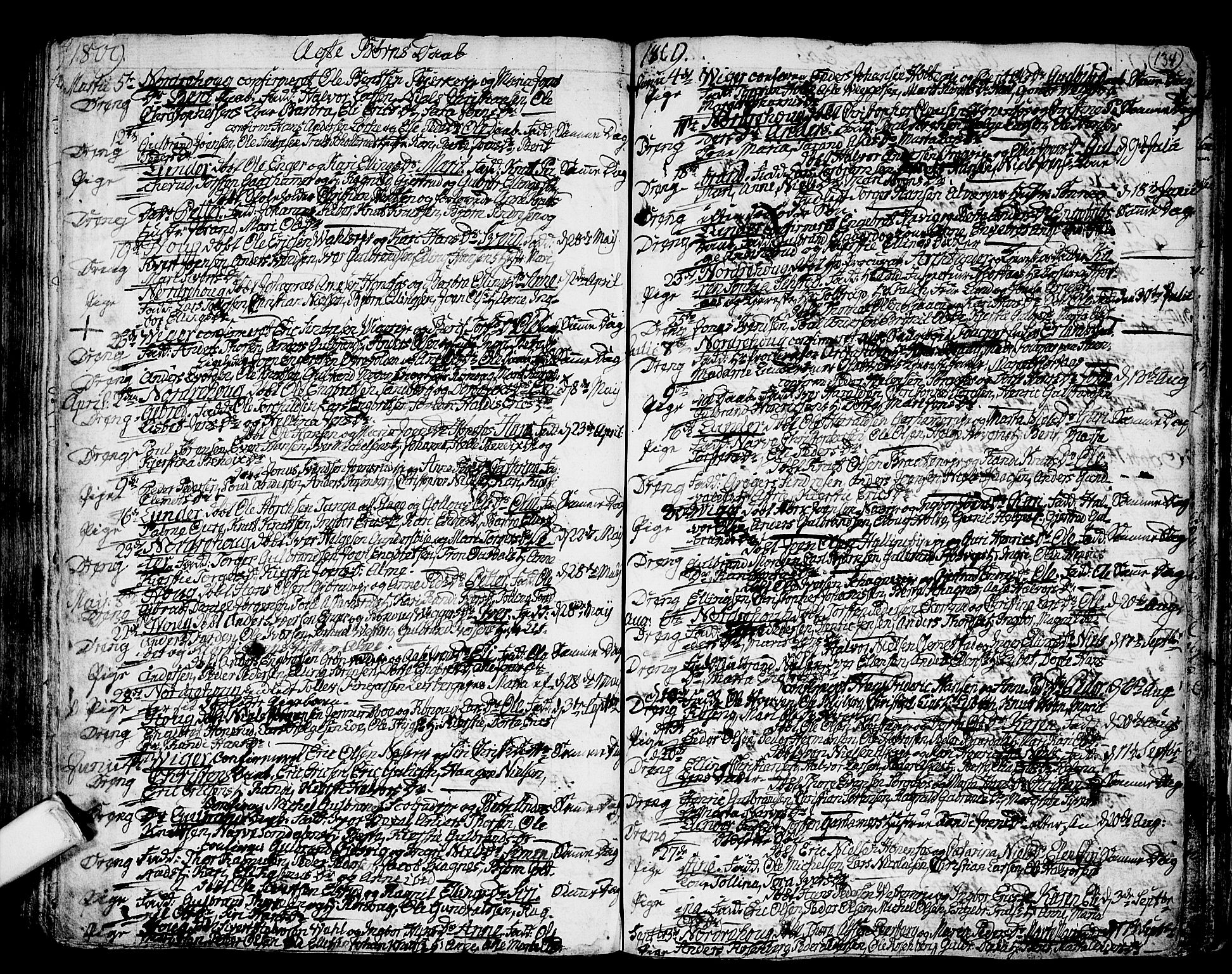 Norderhov kirkebøker, SAKO/A-237/F/Fa/L0006: Parish register (official) no. 6, 1789-1811, p. 134