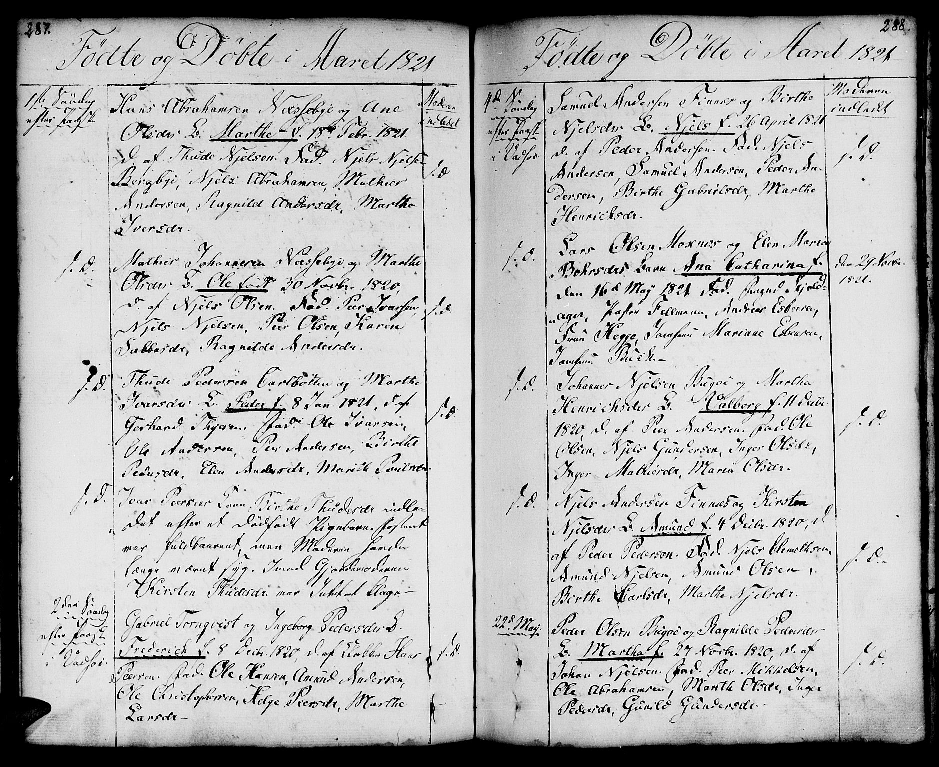 Vadsø sokneprestkontor, SATØ/S-1325/H/Ha/L0002kirke: Parish register (official) no. 2, 1764-1821, p. 287-288