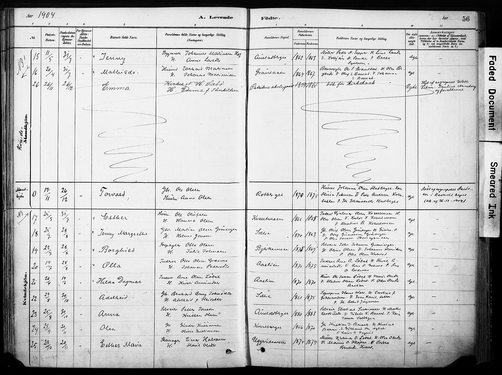 Hof prestekontor, AV/SAH-PREST-038/H/Ha/Haa/L0011: Parish register (official) no. 11, 1879-1911, p. 56