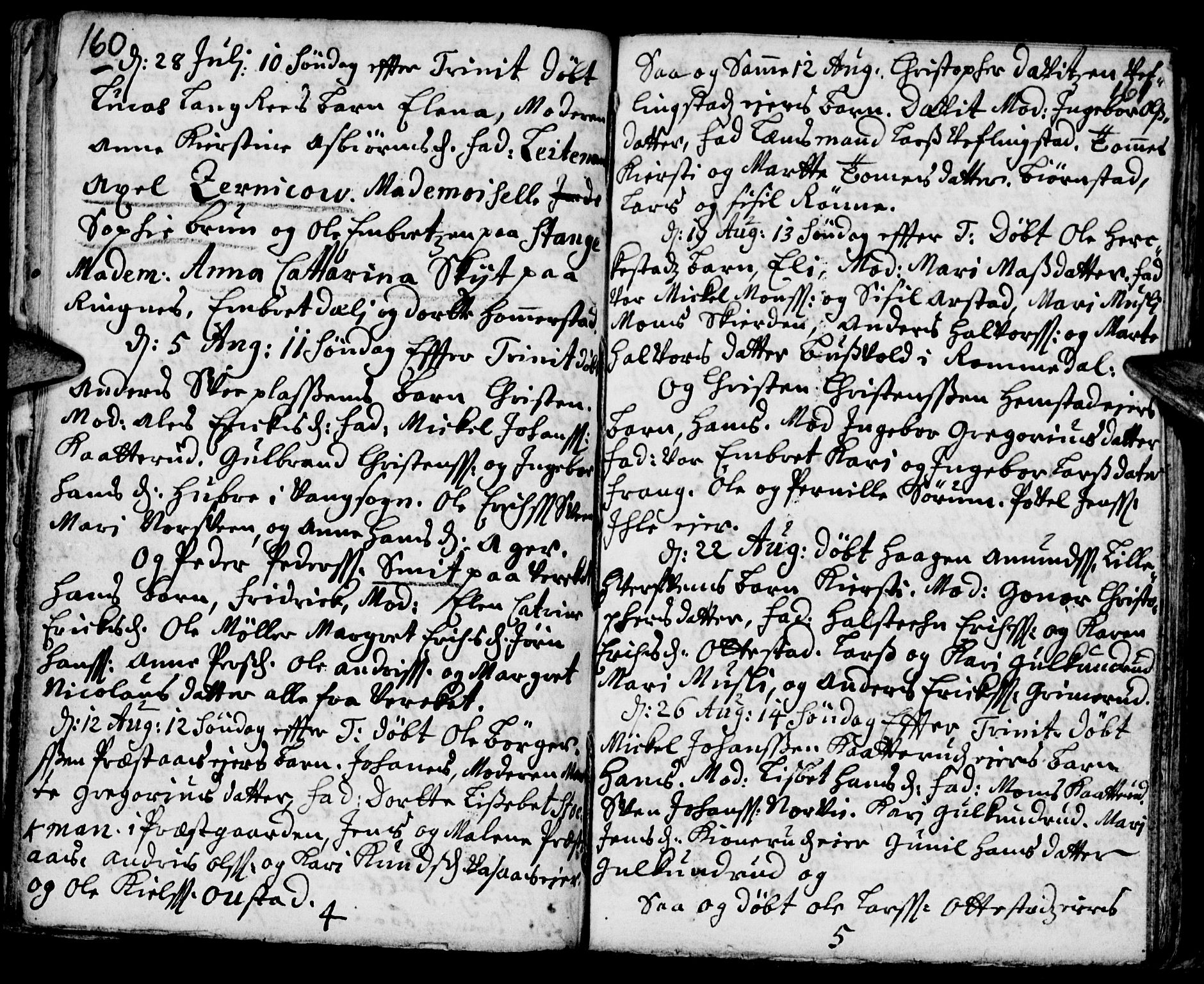 Stange prestekontor, AV/SAH-PREST-002/K/L0002: Parish register (official) no. 2, 1724-1740, p. 160-161