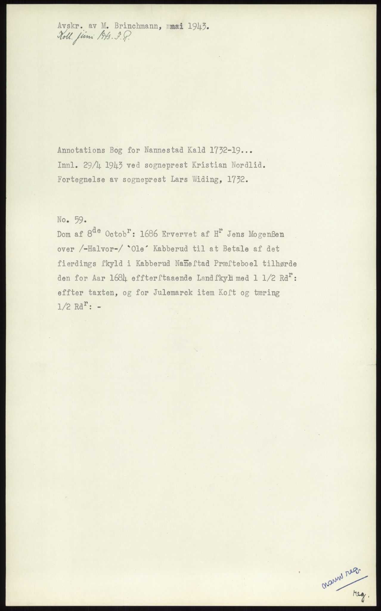 Samlinger til kildeutgivelse, Diplomavskriftsamlingen, AV/RA-EA-4053/H/Ha, p. 1158