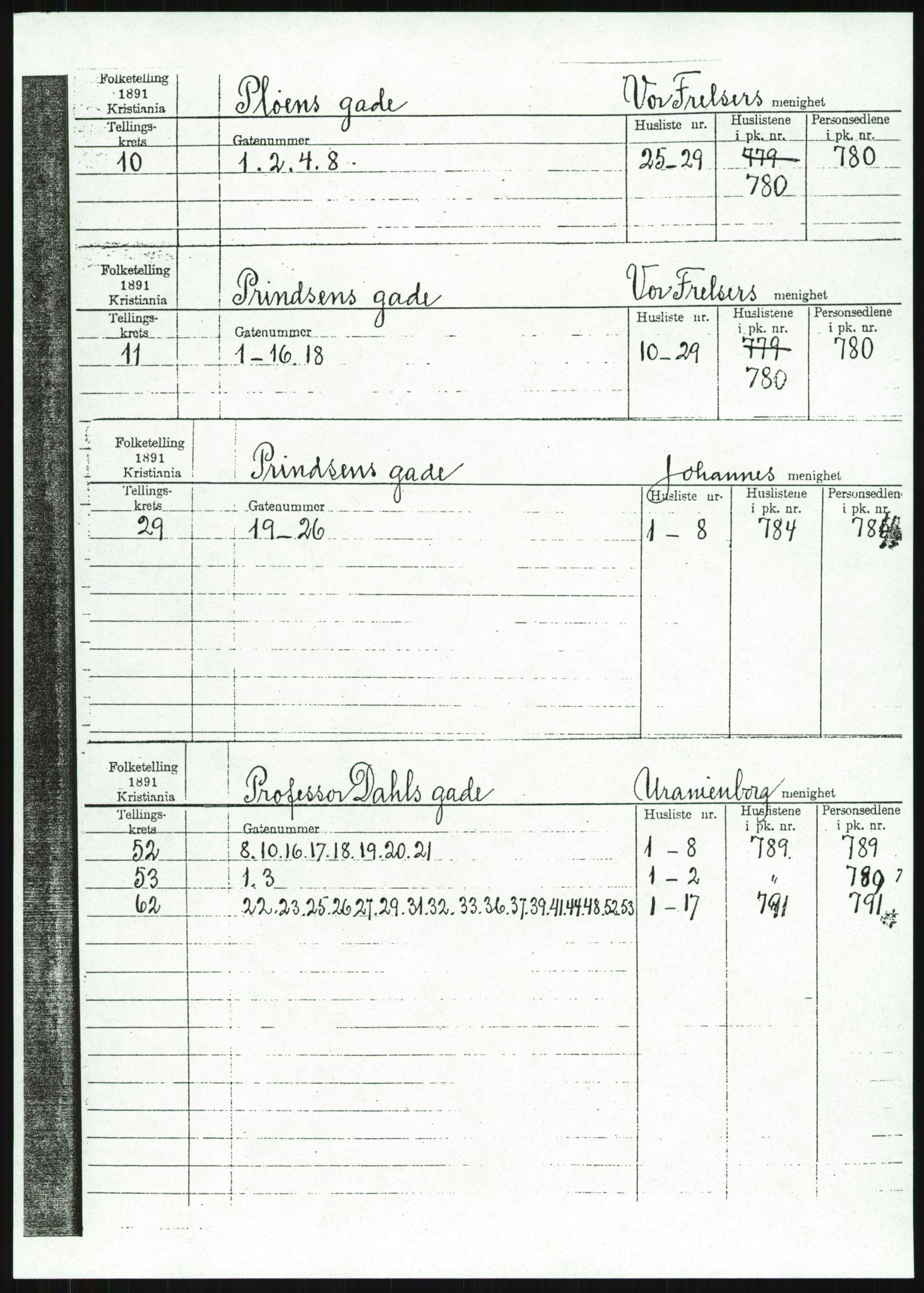 RA, 1891 census for 0301 Kristiania, 1891, p. 86