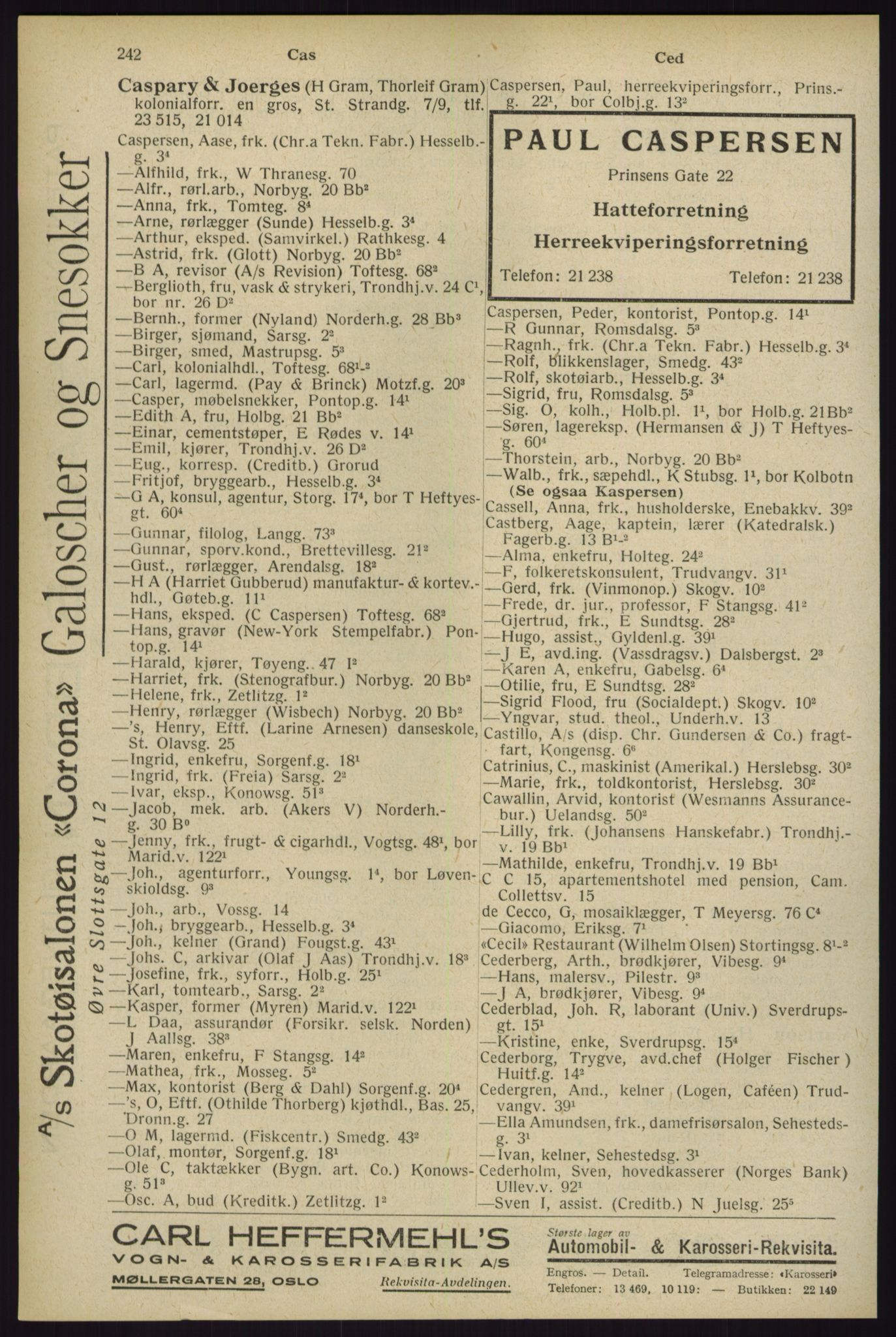 Kristiania/Oslo adressebok, PUBL/-, 1929, p. 242