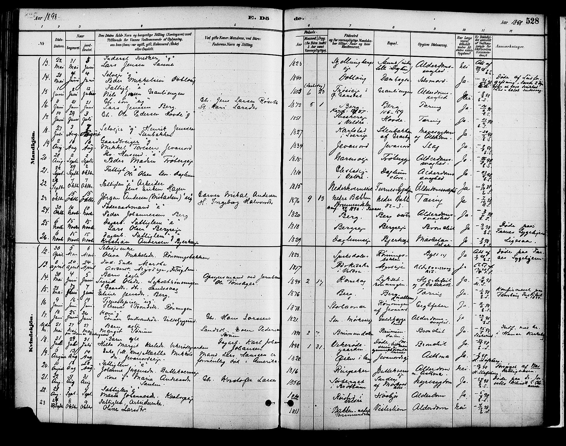 Vang prestekontor, Hedmark, SAH/PREST-008/H/Ha/Haa/L0018B: Parish register (official) no. 18B, 1880-1906, p. 528