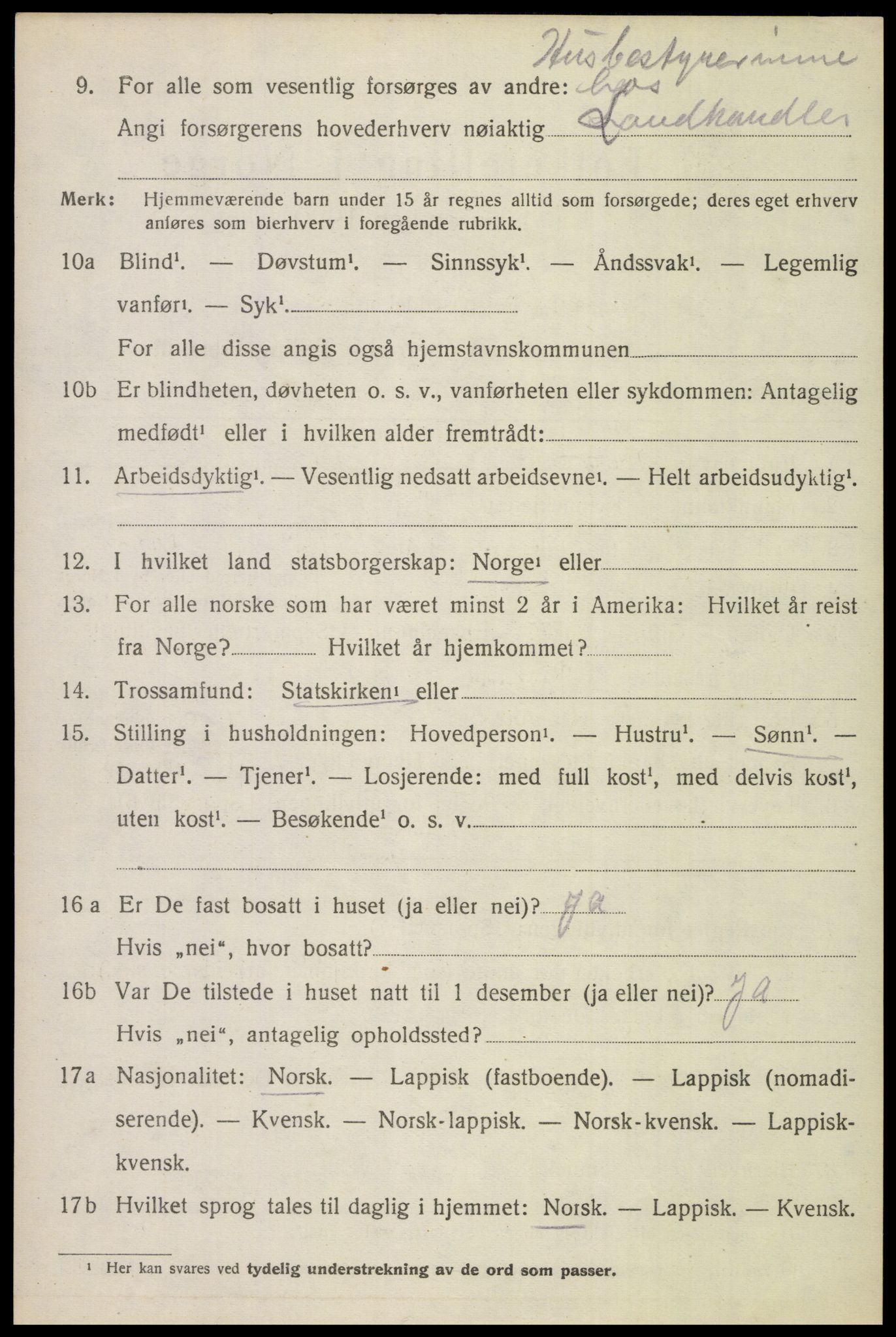 SAT, 1920 census for Evenes, 1920, p. 4671