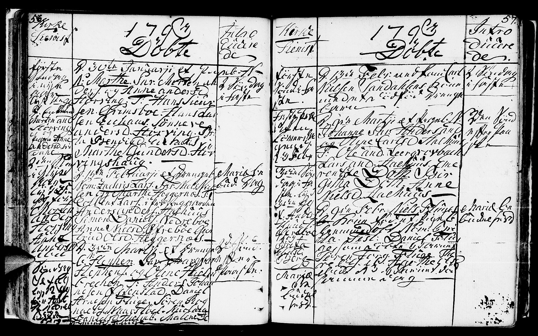 Jølster sokneprestembete, SAB/A-80701/H/Haa/Haaa/L0005: Parish register (official) no. A 5, 1790-1821, p. 56-57