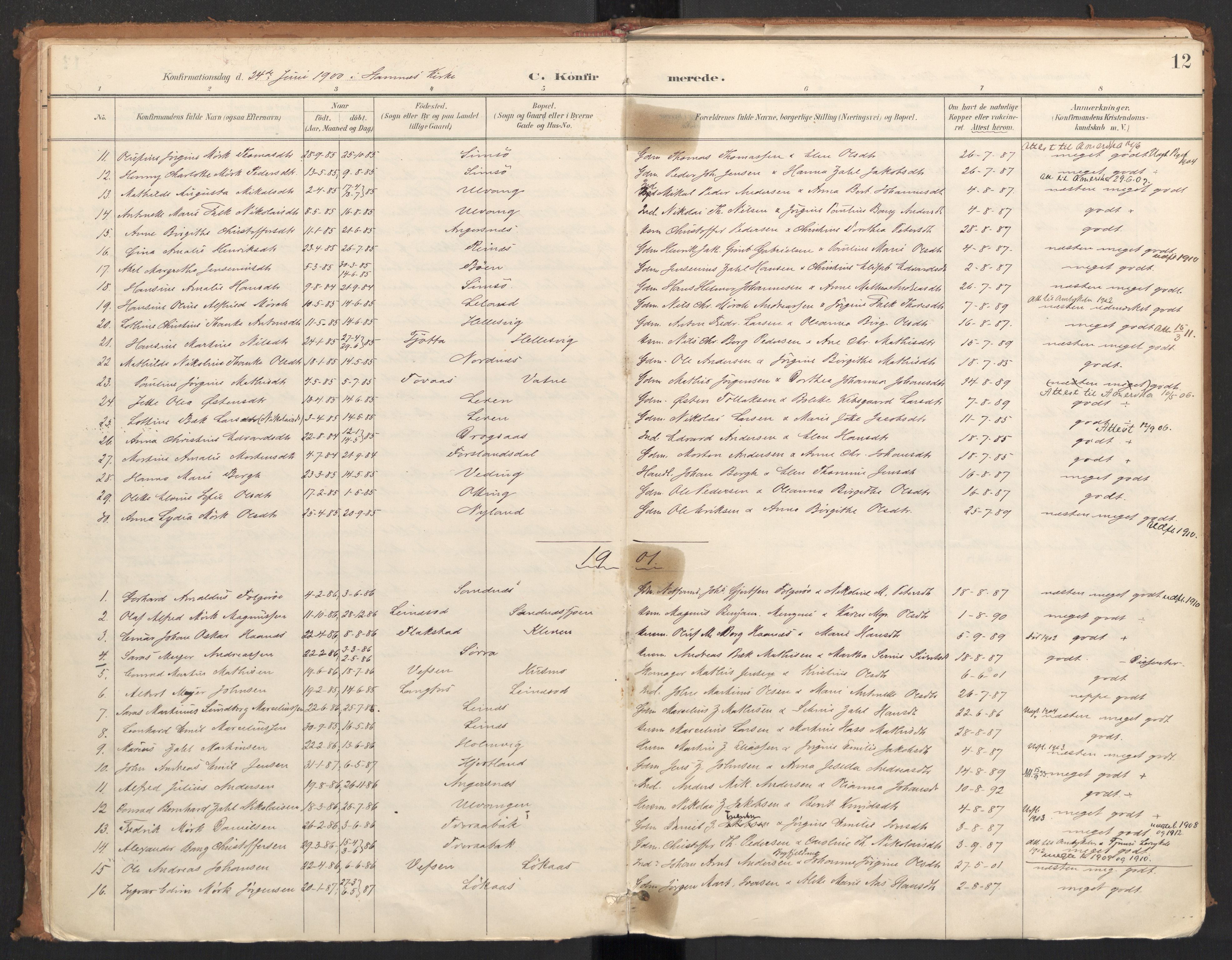 Ministerialprotokoller, klokkerbøker og fødselsregistre - Nordland, AV/SAT-A-1459/831/L0472: Parish register (official) no. 831A03, 1897-1912, p. 12