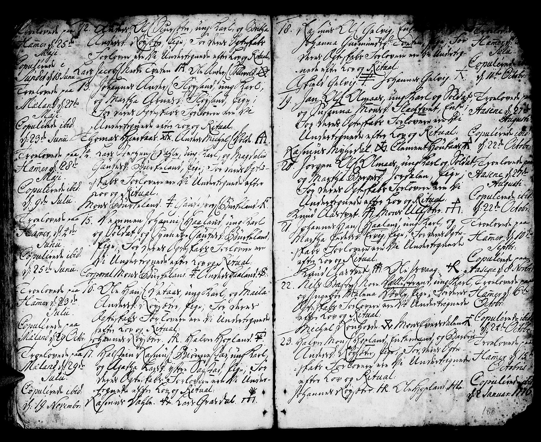 Hamre sokneprestembete, SAB/A-75501/H/Ha/Haa/Haaa/L0007: Parish register (official) no. A 7, 1762-1777, p. 188