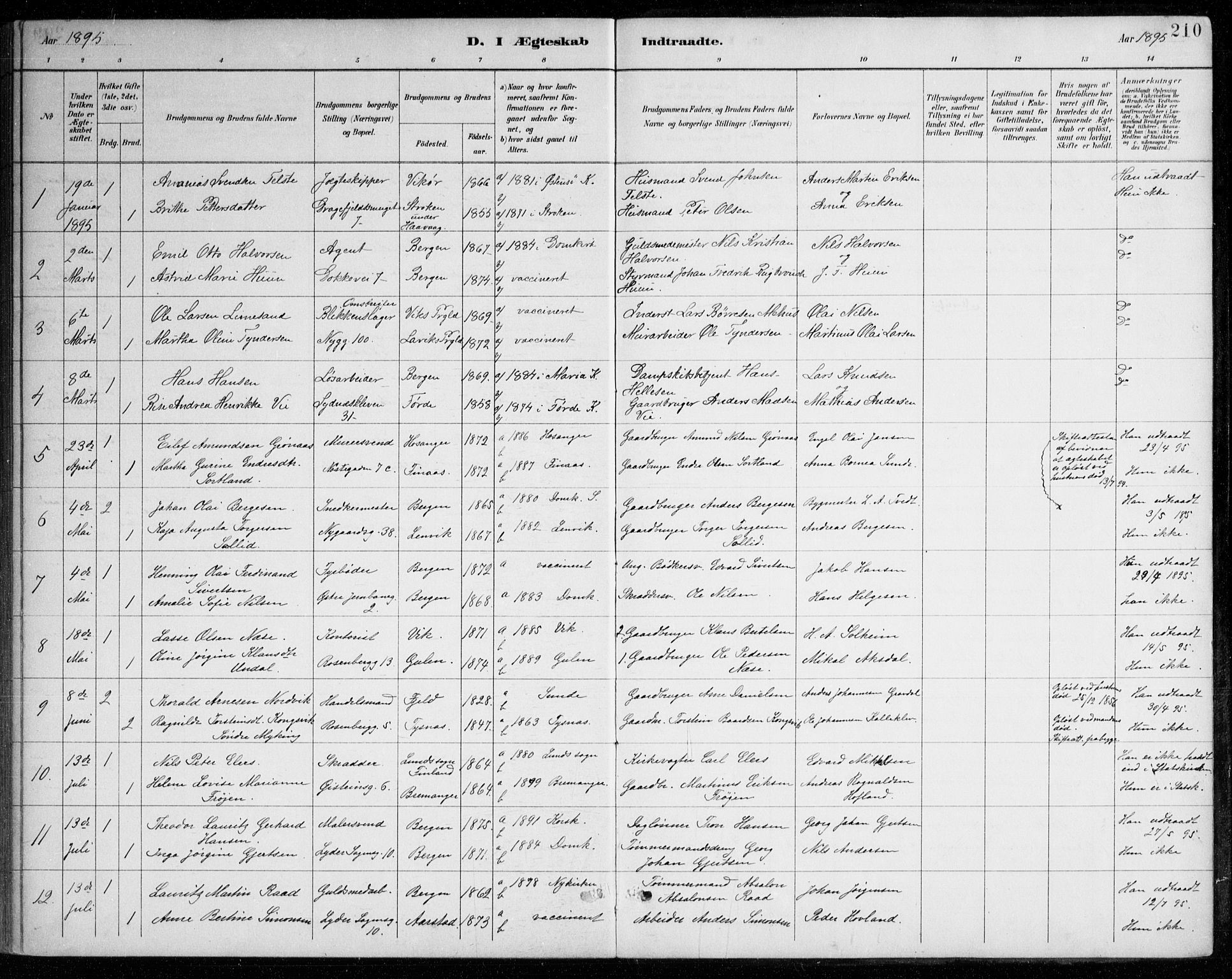 Johanneskirken sokneprestembete, SAB/A-76001/H/Haa/L0012: Parish register (official) no. D 1, 1885-1912, p. 210