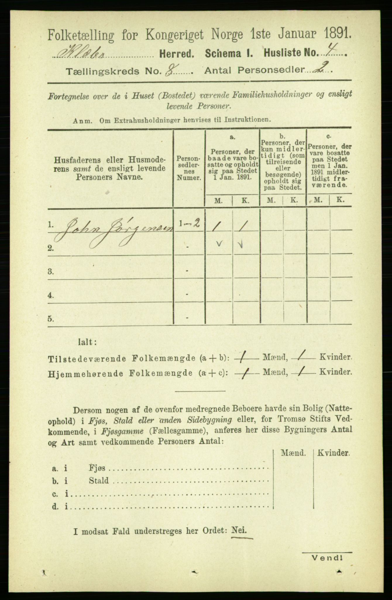 RA, 1891 census for 1662 Klæbu, 1891, p. 1528