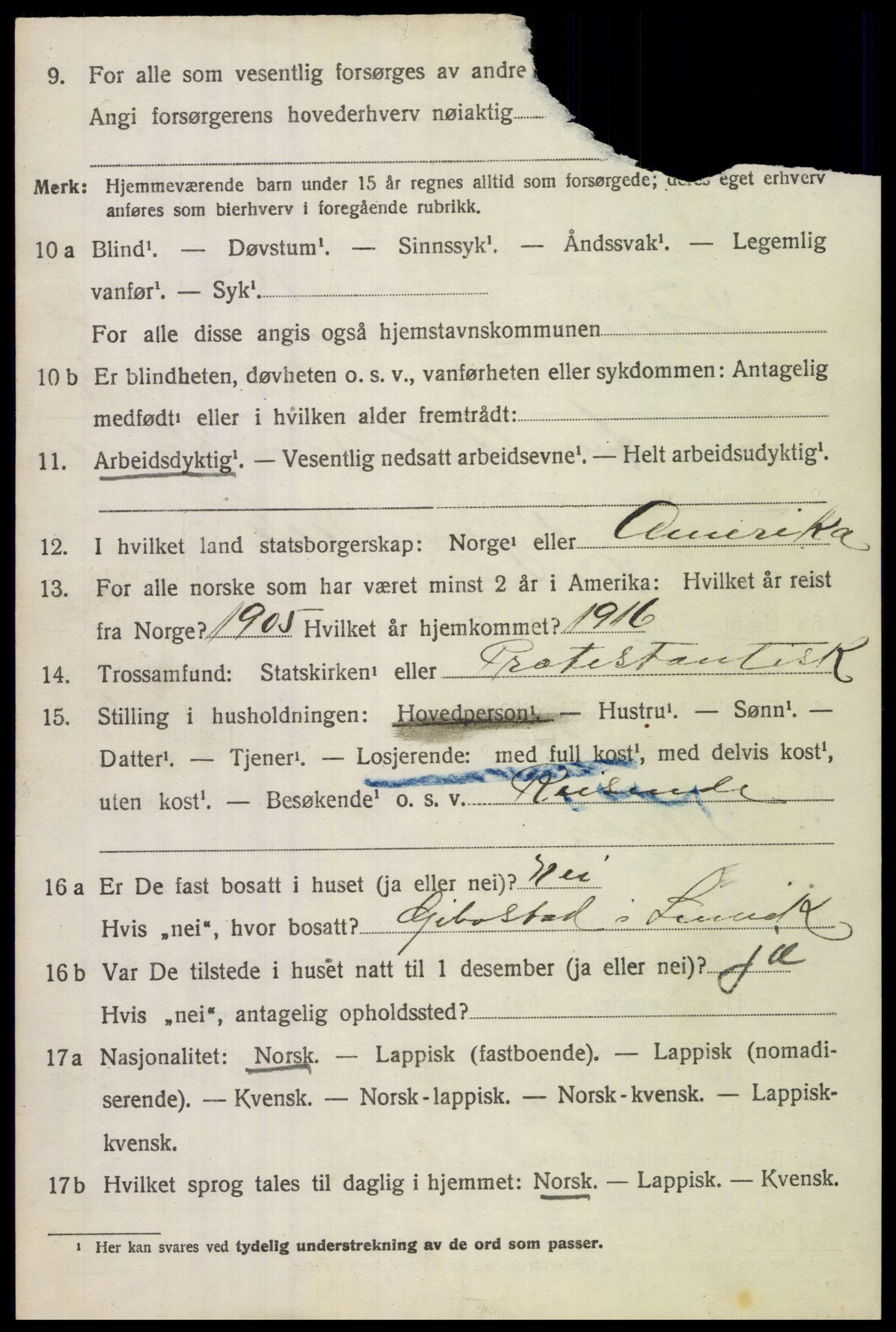 SAT, 1920 census for Lødingen, 1920, p. 5290