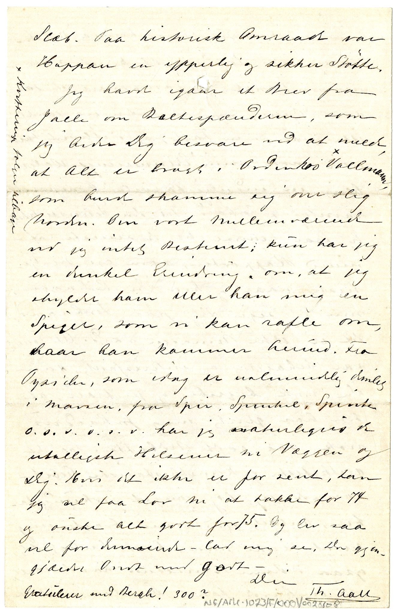 Diderik Maria Aalls brevsamling, NF/Ark-1023/F/L0001: D.M. Aalls brevsamling. A - B, 1738-1889, p. 328