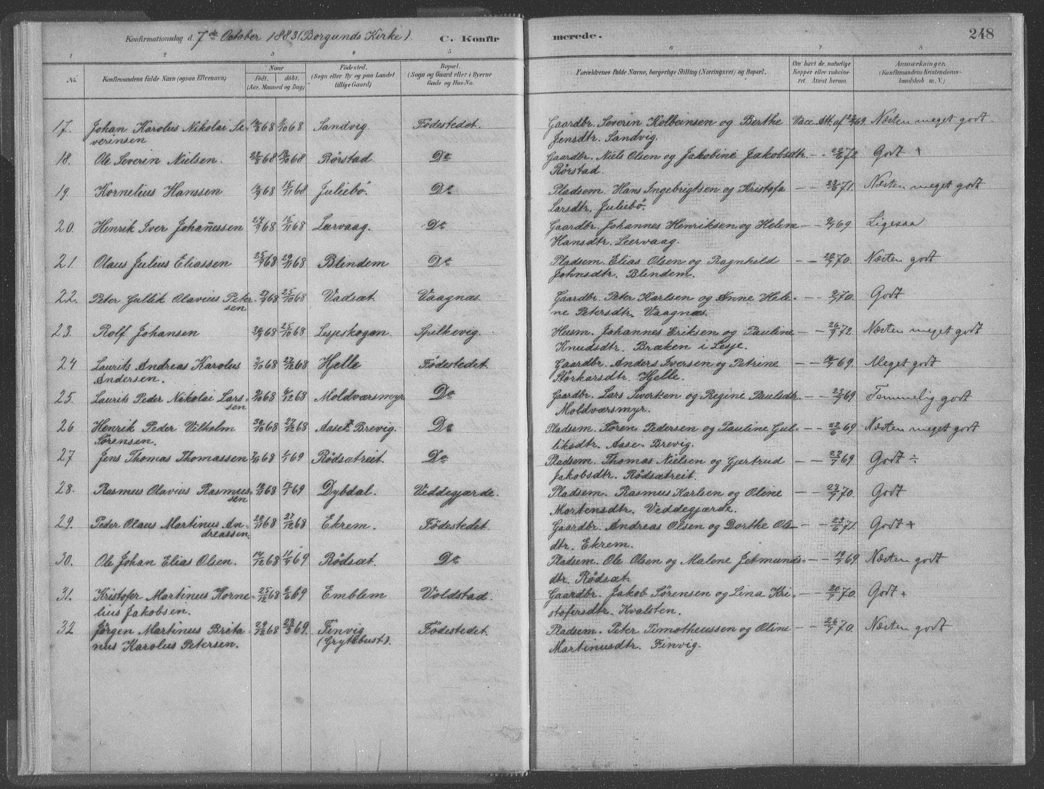 Ministerialprotokoller, klokkerbøker og fødselsregistre - Møre og Romsdal, AV/SAT-A-1454/528/L0402: Parish register (official) no. 528A12II, 1880-1903, p. 248