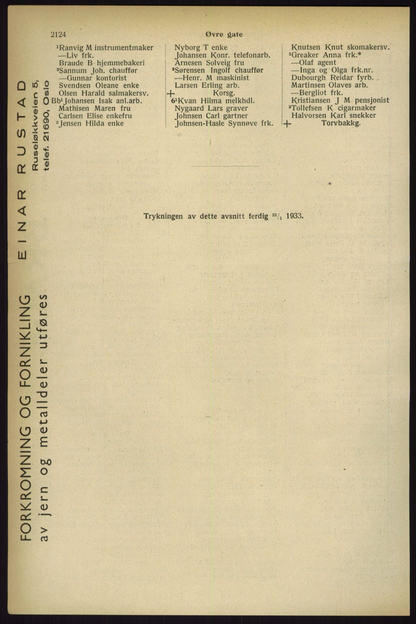 Kristiania/Oslo adressebok, PUBL/-, 1933, p. 2124