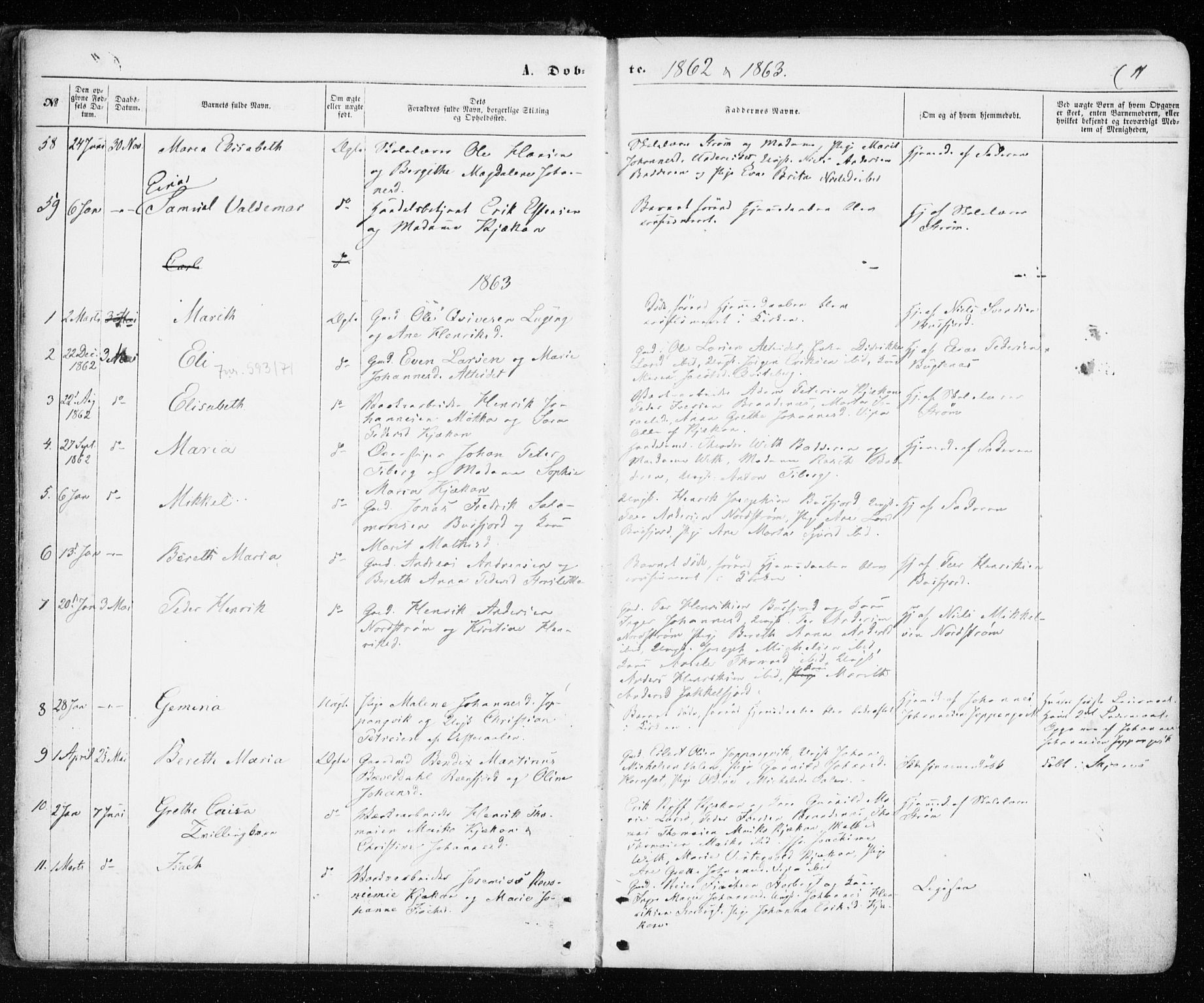 Skjervøy sokneprestkontor, SATØ/S-1300/H/Ha/Haa/L0011kirke: Parish register (official) no. 11, 1861-1877, p. 11