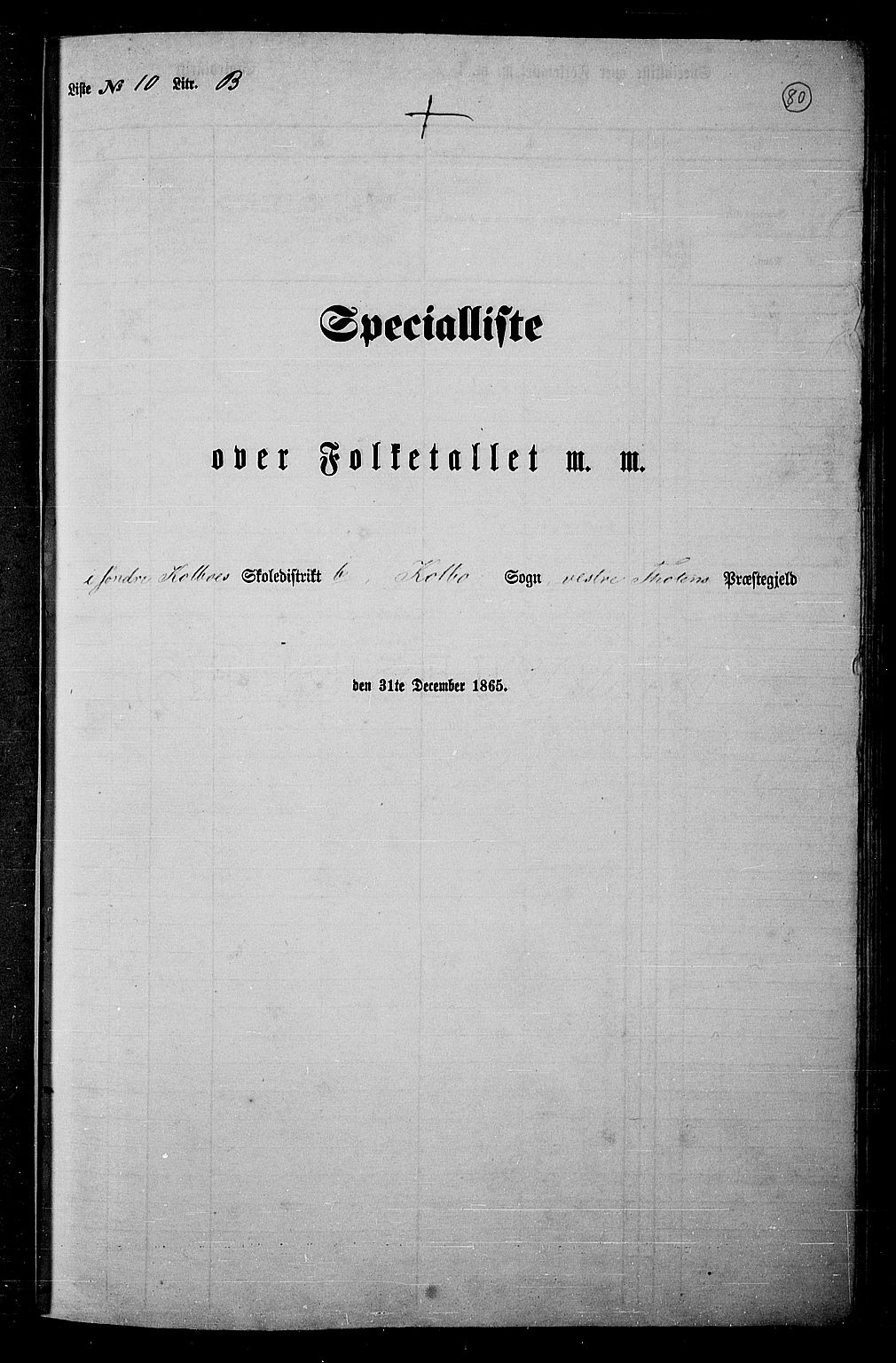 RA, 1865 census for Vestre Toten, 1865, p. 234