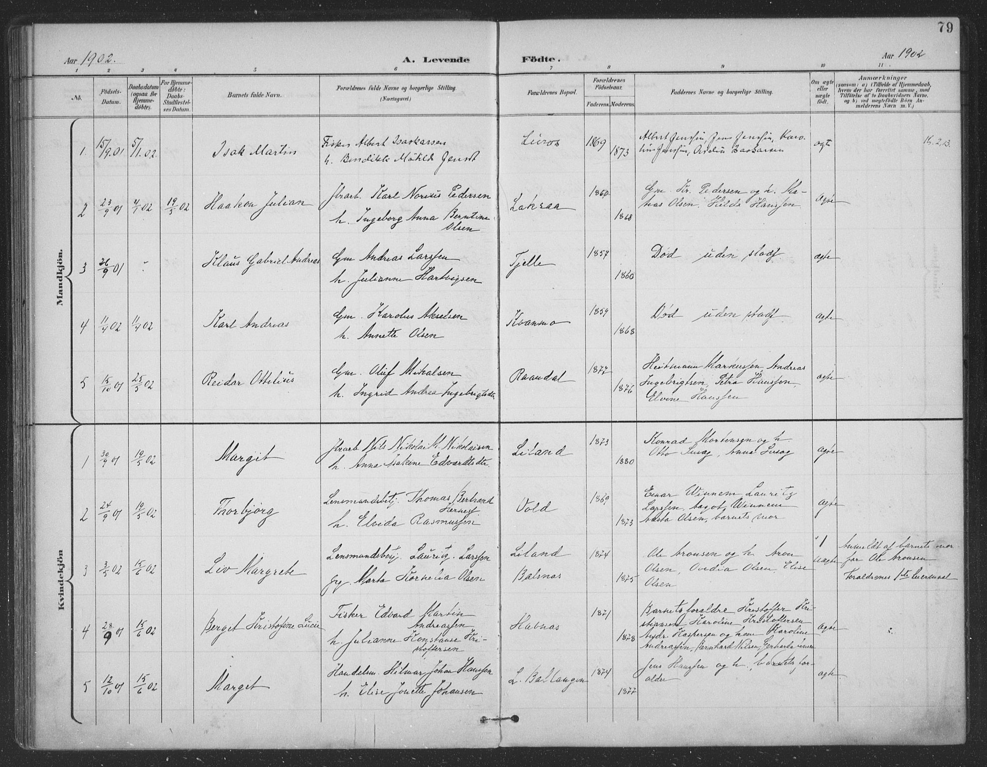 Ministerialprotokoller, klokkerbøker og fødselsregistre - Nordland, SAT/A-1459/863/L0899: Parish register (official) no. 863A11, 1897-1906, p. 79