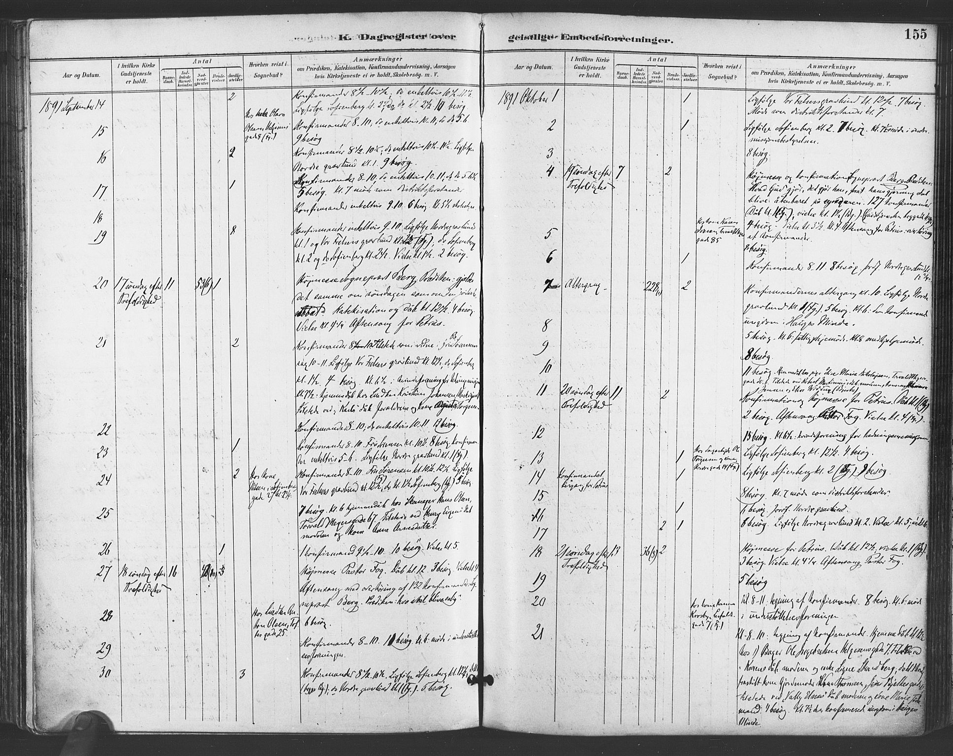 Paulus prestekontor Kirkebøker, AV/SAO-A-10871/F/Fa/L0009: Parish register (official) no. 9, 1891-1901, p. 155