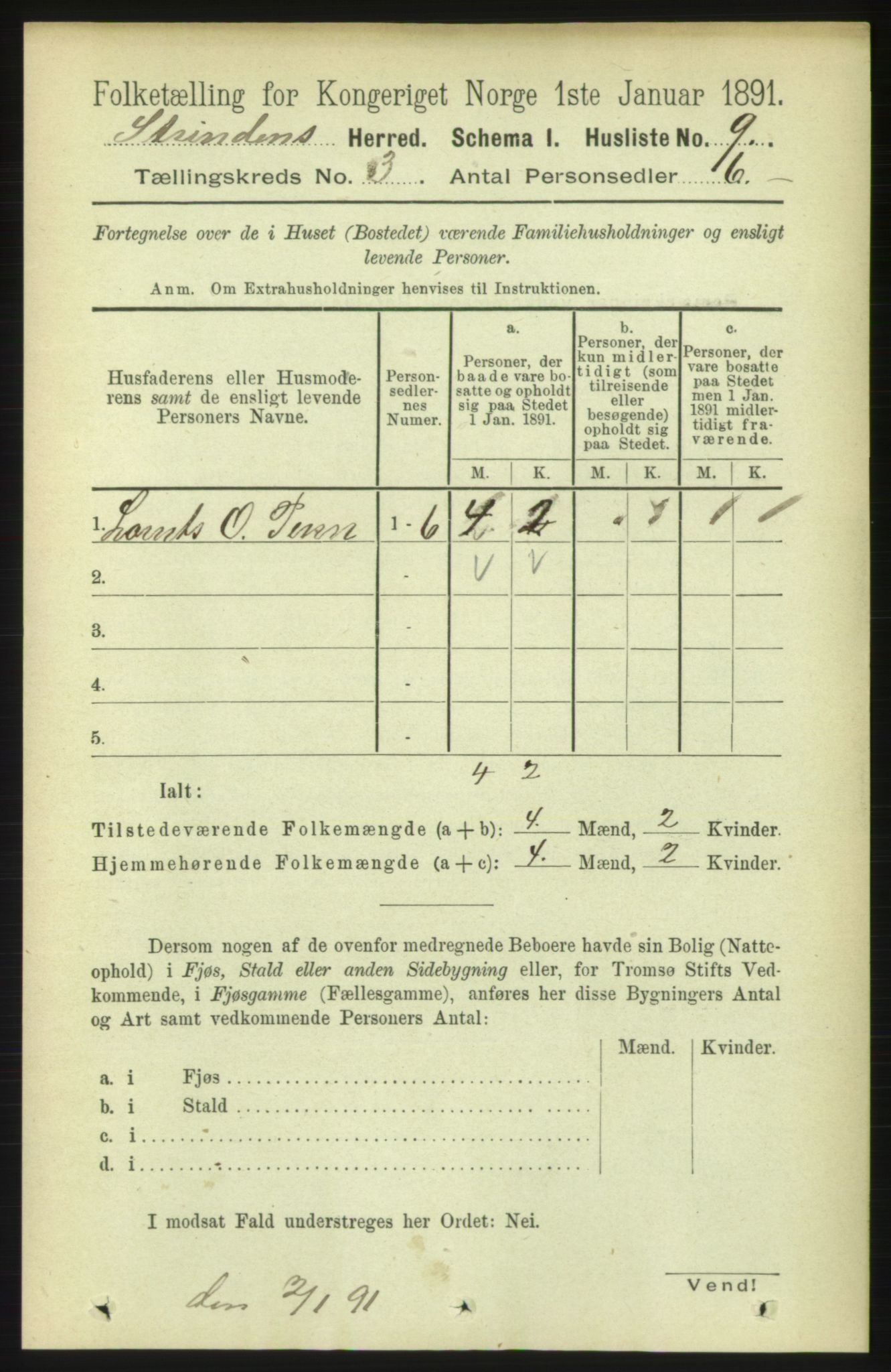 RA, 1891 census for 1660 Strinda, 1891, p. 1918