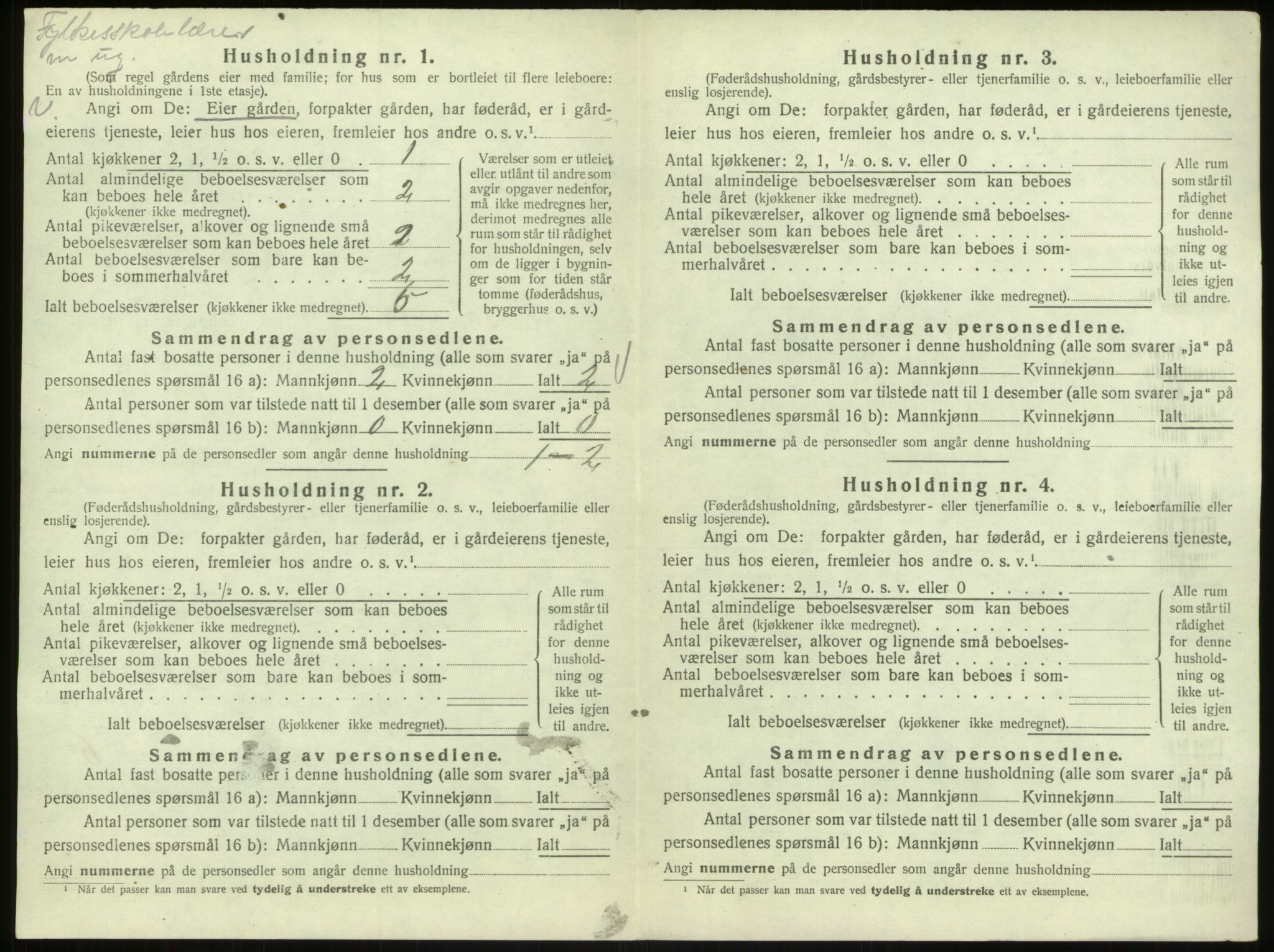 SAB, 1920 census for Hosanger, 1920, p. 820