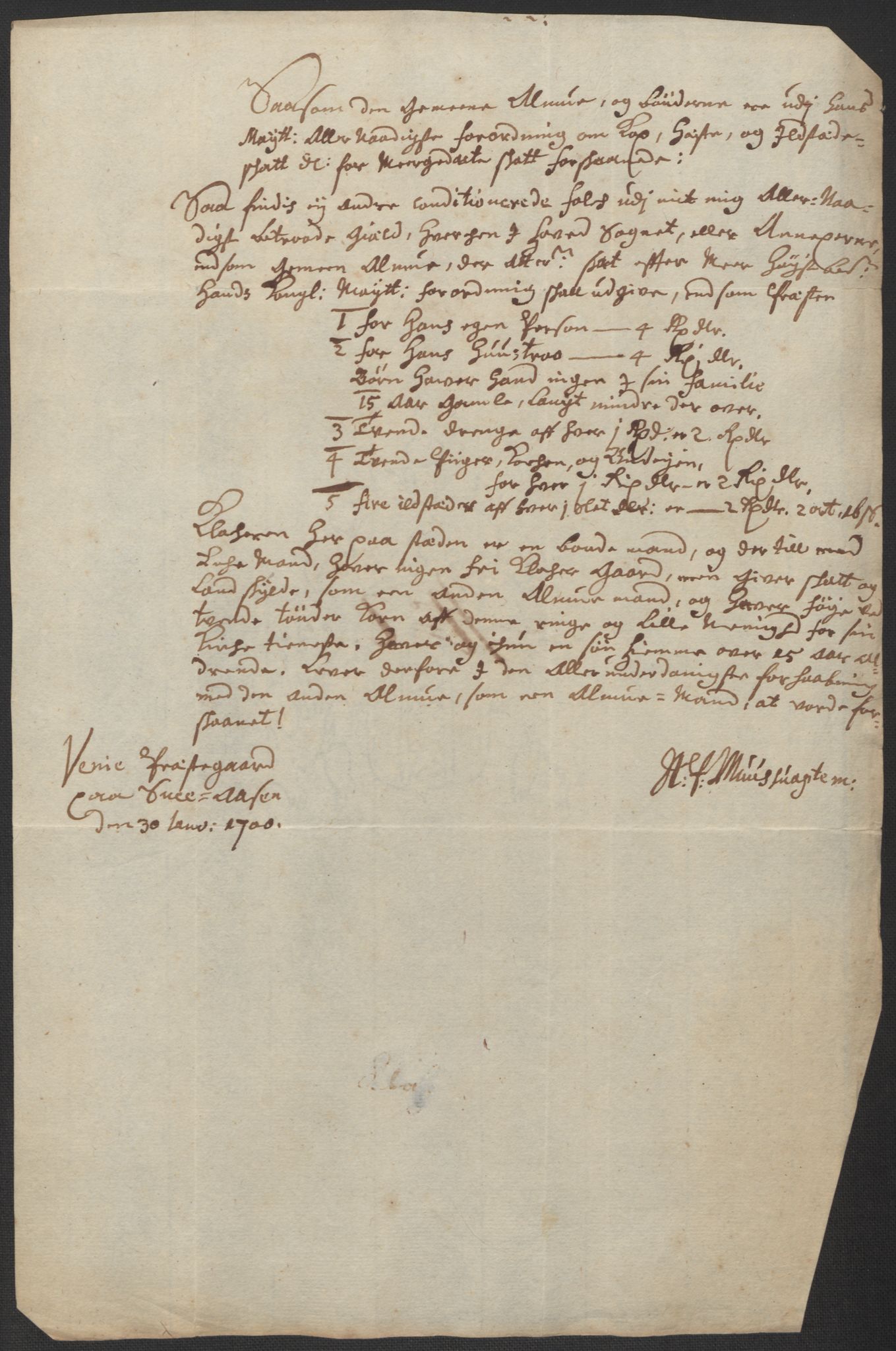 Rentekammeret inntil 1814, Reviderte regnskaper, Fogderegnskap, AV/RA-EA-4092/R63/L4310: Fogderegnskap Inderøy, 1698-1699, p. 342