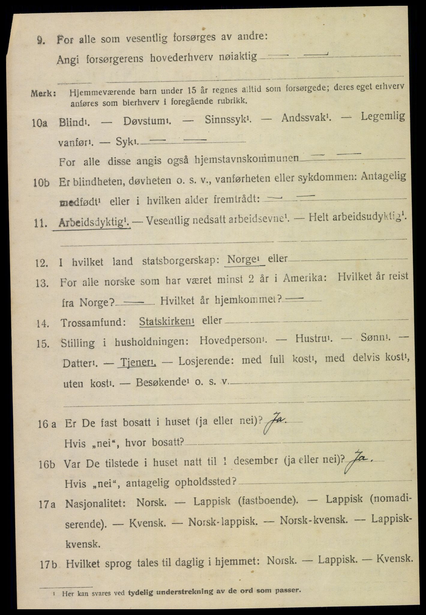 SAT, 1920 census for Leksvik, 1920, p. 1141