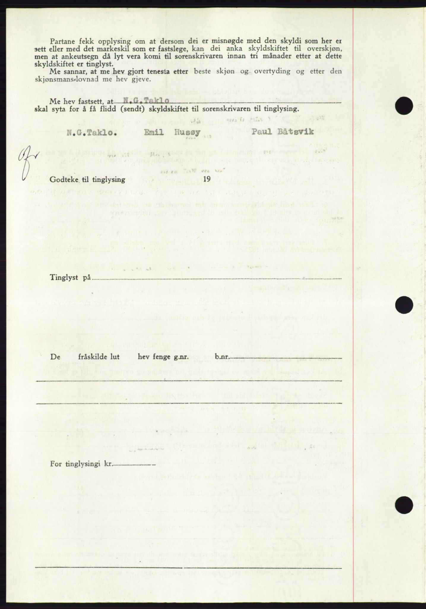 Søre Sunnmøre sorenskriveri, AV/SAT-A-4122/1/2/2C/L0085: Mortgage book no. 11A, 1949-1949, Diary no: : 1799/1949