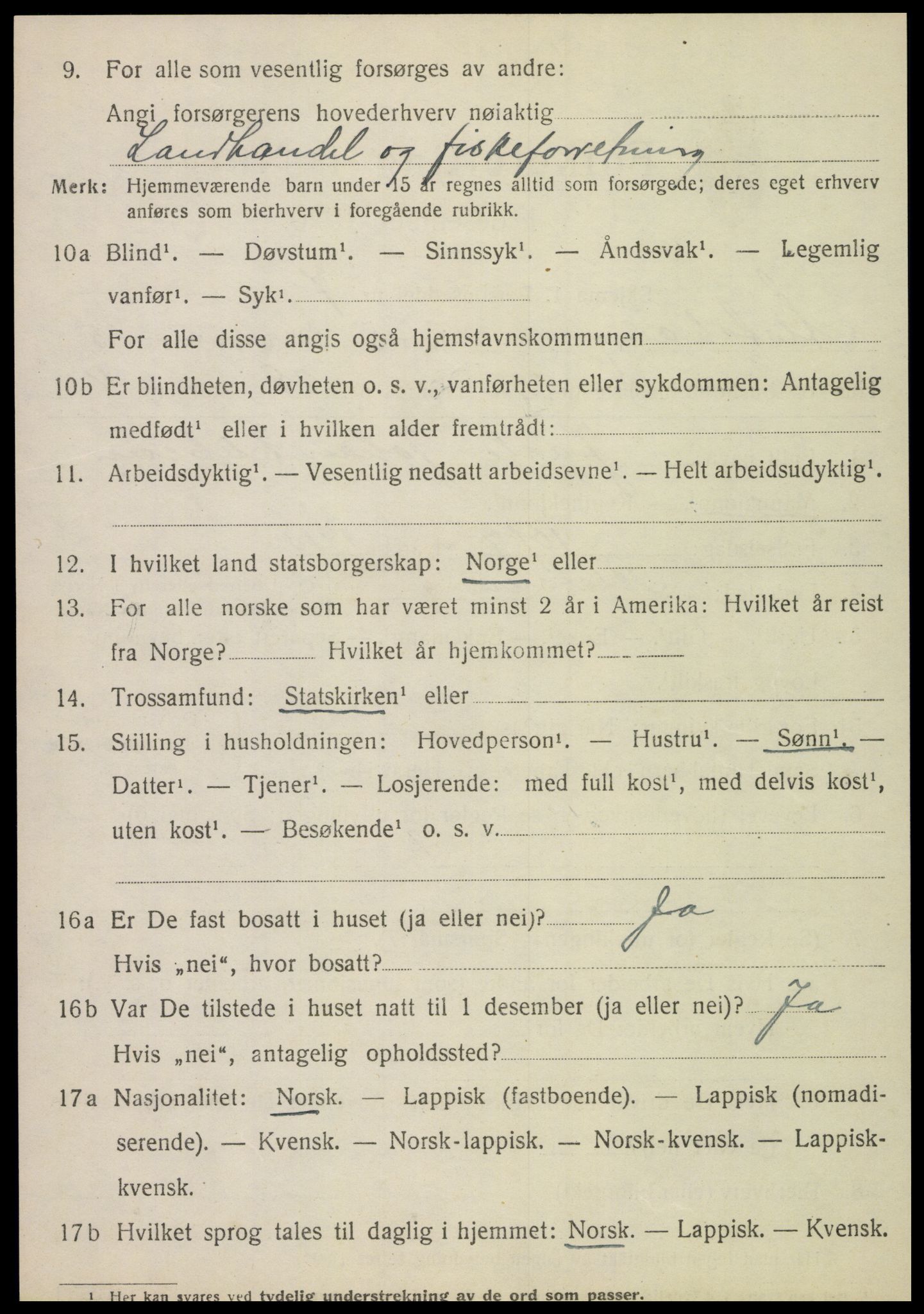 SAT, 1920 census for Alstahaug, 1920, p. 3250