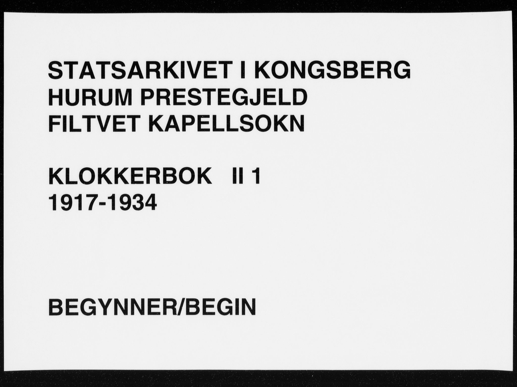 Hurum kirkebøker, AV/SAKO-A-229/G/Gb/L0001: Parish register (copy) no. II 1, 1917-1934