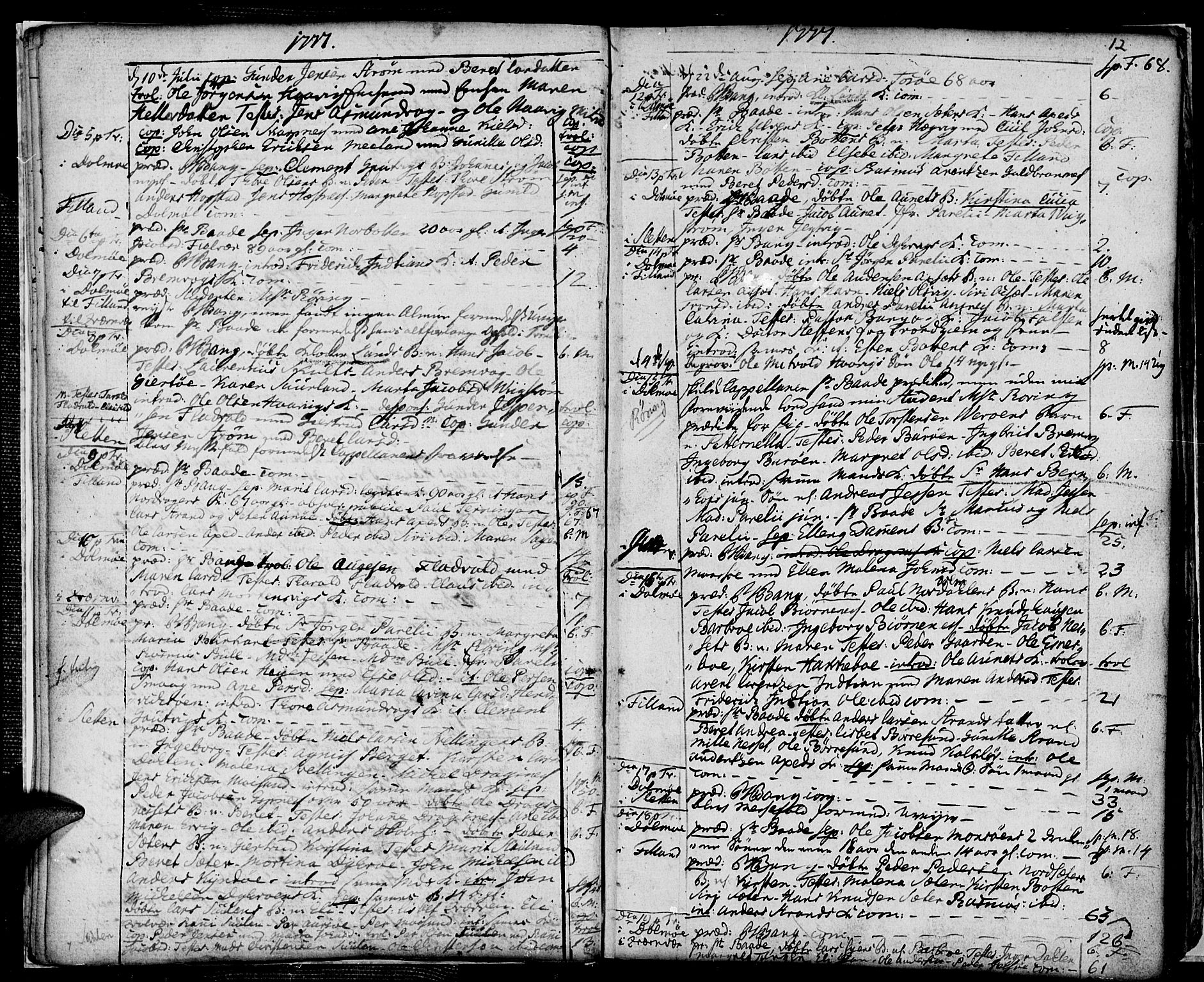 Ministerialprotokoller, klokkerbøker og fødselsregistre - Sør-Trøndelag, SAT/A-1456/634/L0526: Parish register (official) no. 634A02, 1775-1818, p. 12