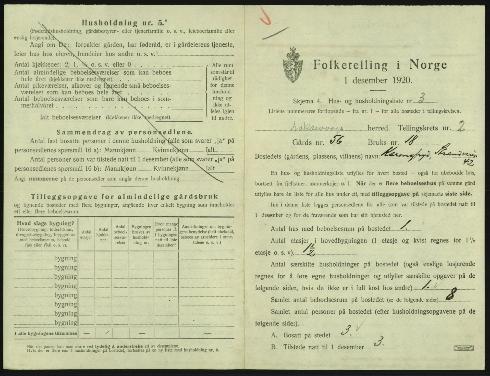 SAB, 1920 census for Laksevåg, 1920, p. 293