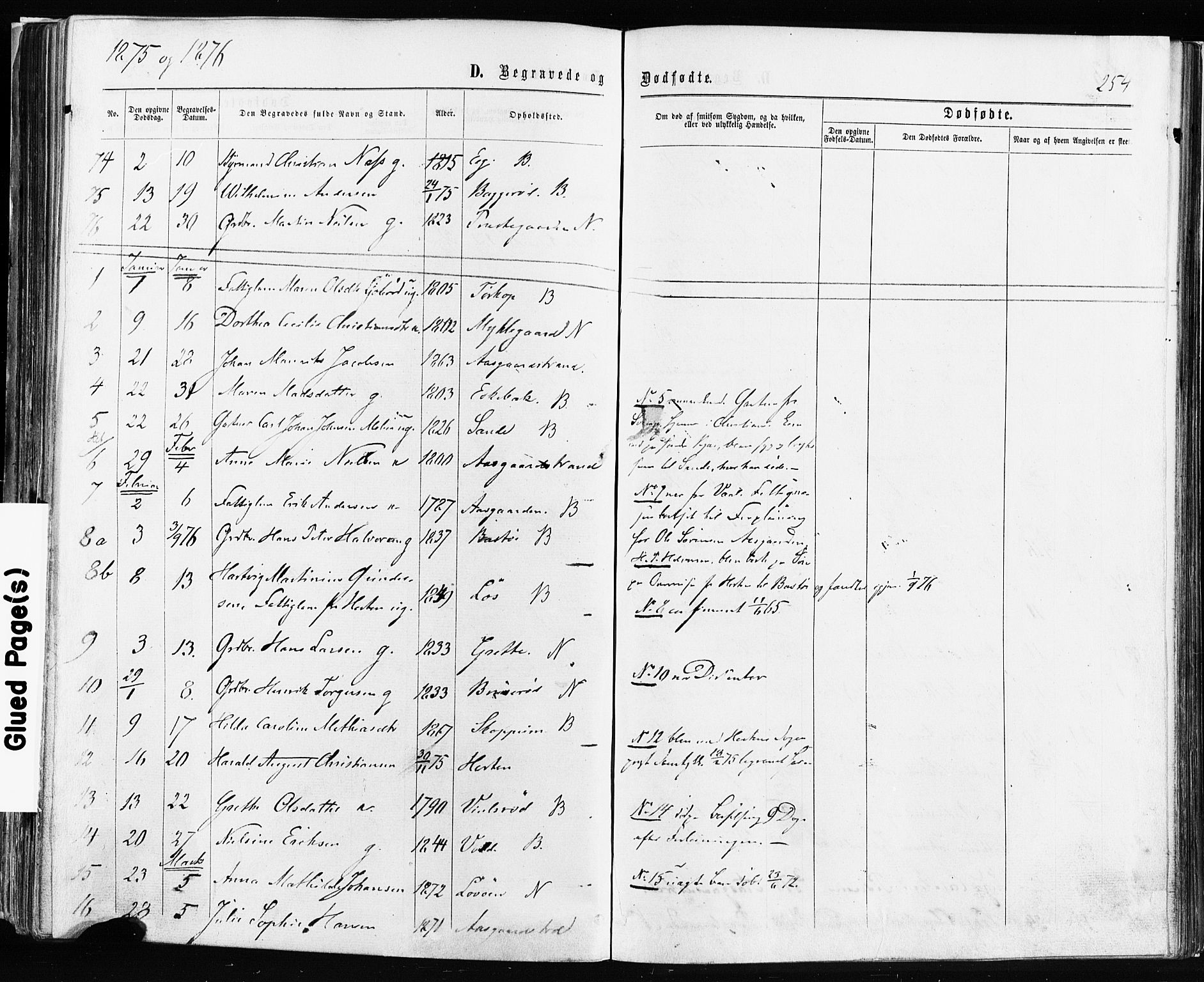 Borre kirkebøker, AV/SAKO-A-338/F/Fa/L0008: Parish register (official) no. I 8, 1868-1877, p. 254