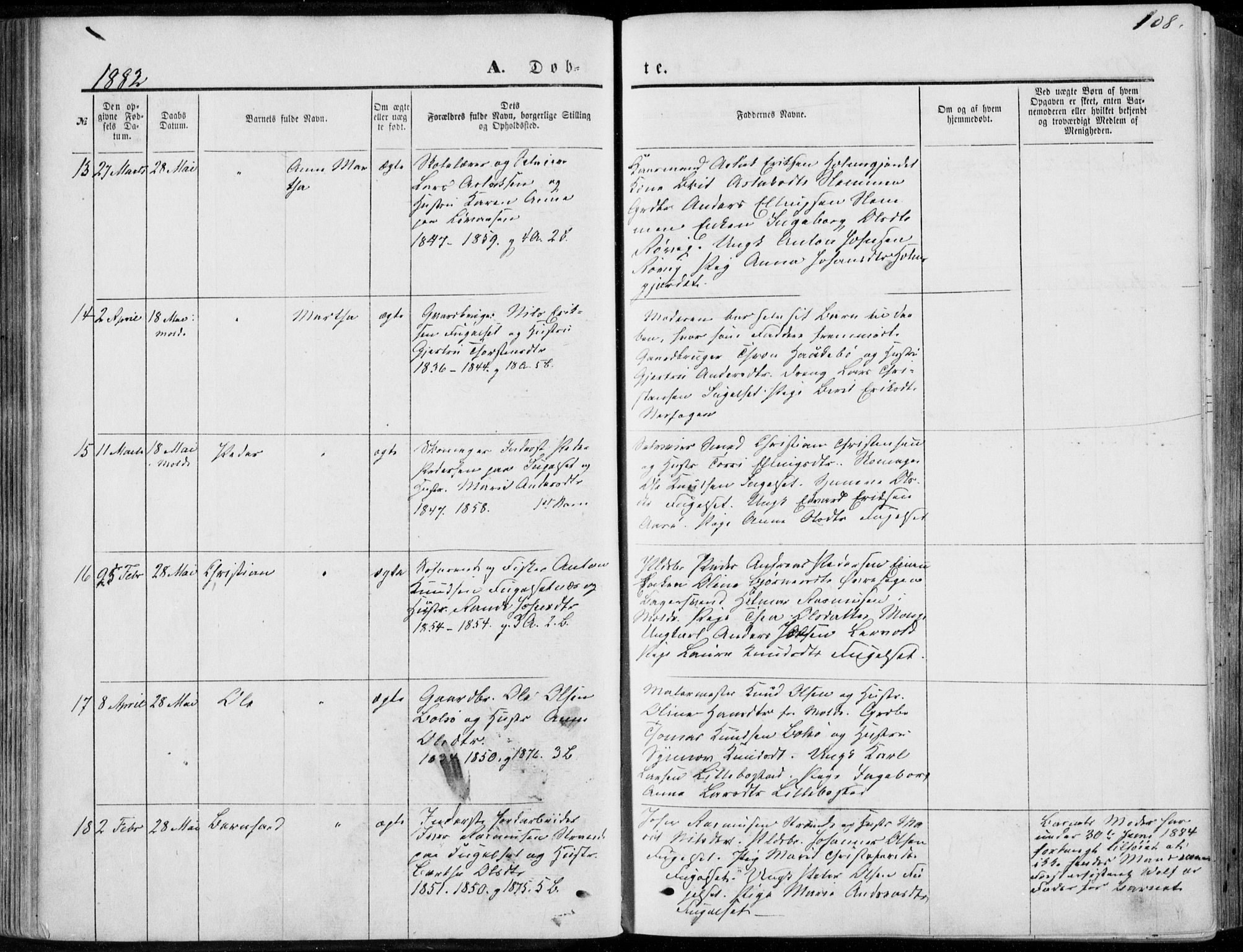 Ministerialprotokoller, klokkerbøker og fødselsregistre - Møre og Romsdal, AV/SAT-A-1454/555/L0655: Parish register (official) no. 555A05, 1869-1886, p. 108