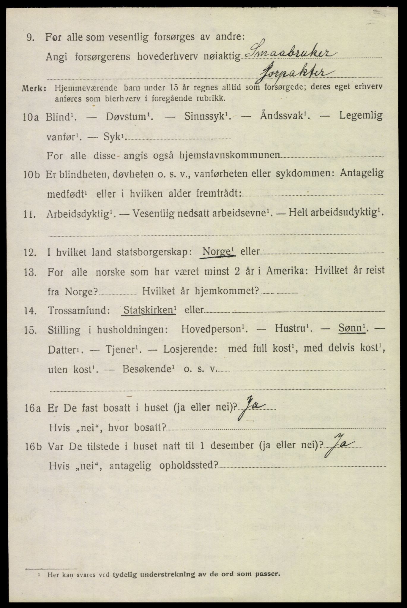 SAH, 1920 census for Hof, 1920, p. 7574