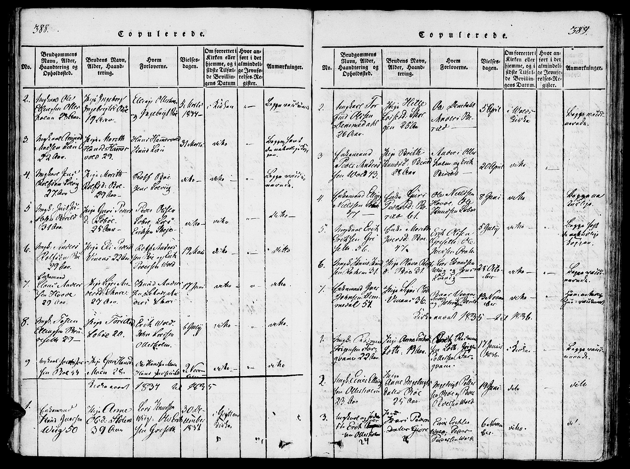 Ministerialprotokoller, klokkerbøker og fødselsregistre - Møre og Romsdal, SAT/A-1454/543/L0561: Parish register (official) no. 543A01, 1818-1853, p. 388-389