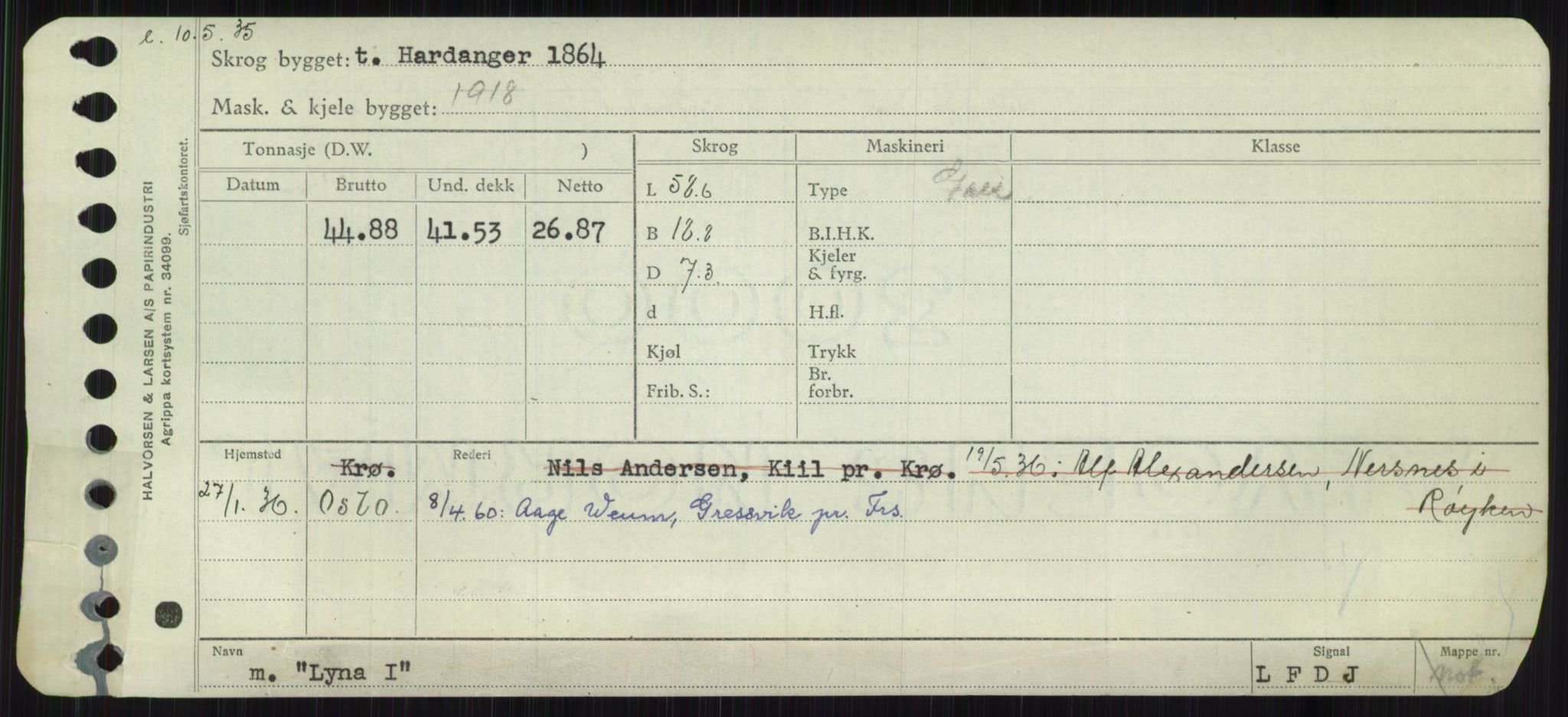 Sjøfartsdirektoratet med forløpere, Skipsmålingen, AV/RA-S-1627/H/Ha/L0003/0002: Fartøy, Hilm-Mar / Fartøy, Kom-Mar, p. 703