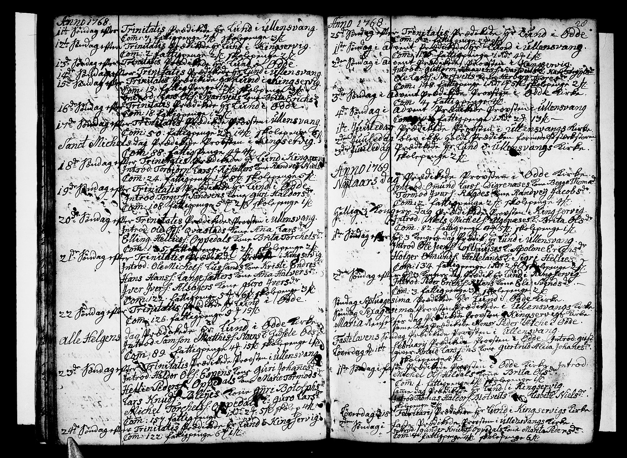 Ullensvang sokneprestembete, AV/SAB-A-78701/H/Haa: Parish register (official) no. A 6 /1, 1758-1788, p. 28