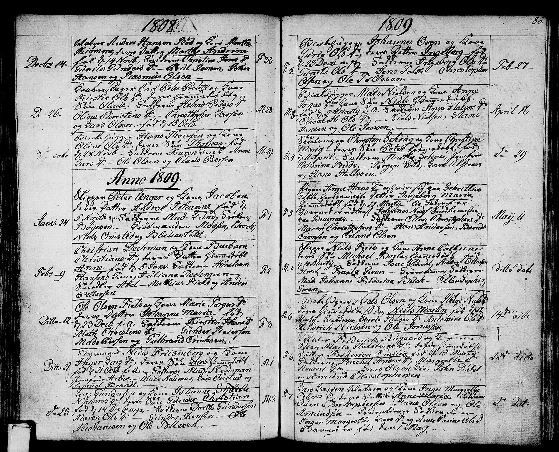 Strømsø kirkebøker, SAKO/A-246/F/Fa/L0010: Parish register (official) no. I 10, 1792-1822, p. 86