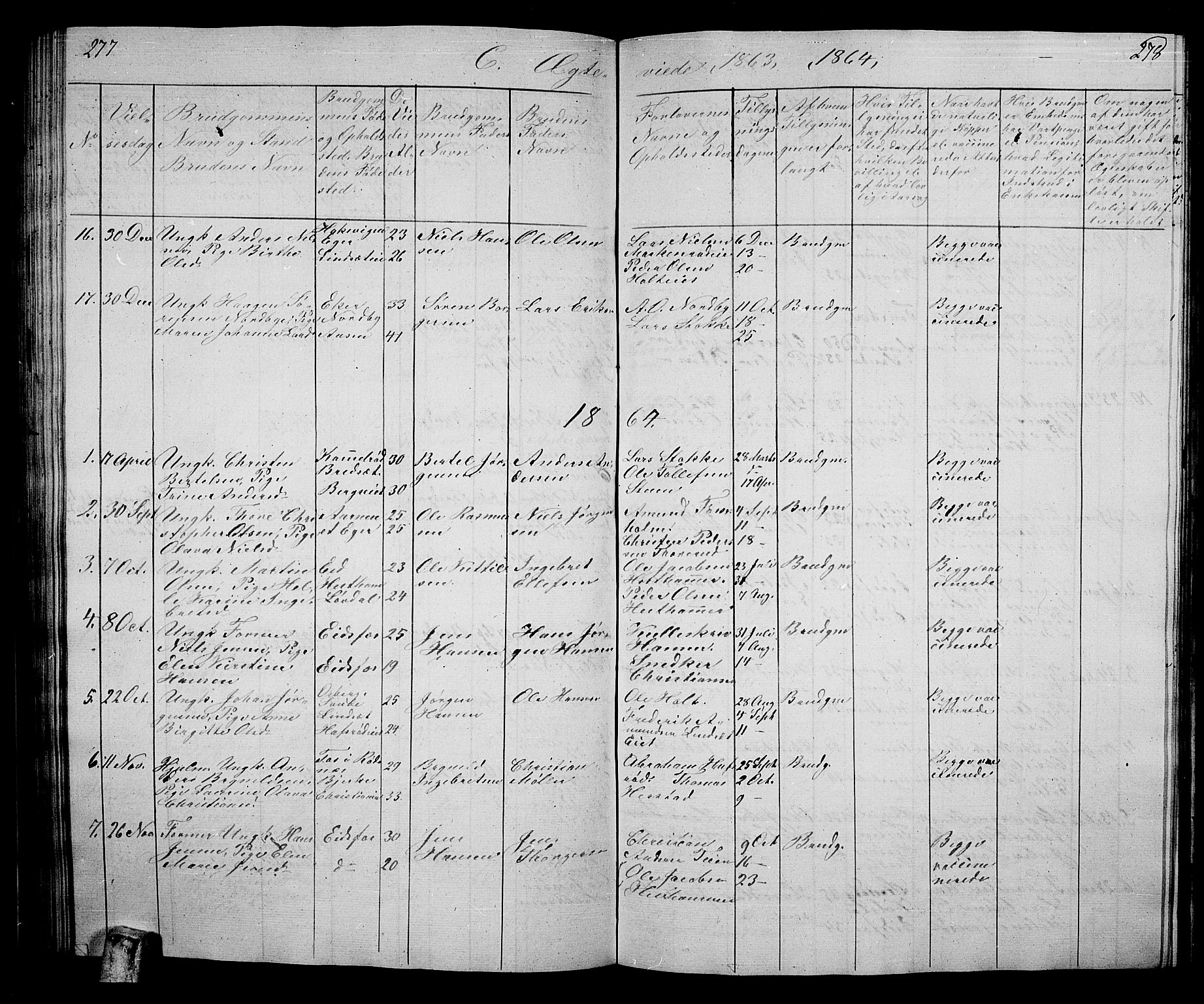Hof kirkebøker, SAKO/A-64/G/Ga/L0002: Parish register (copy) no. I 2, 1859-1873, p. 277-278