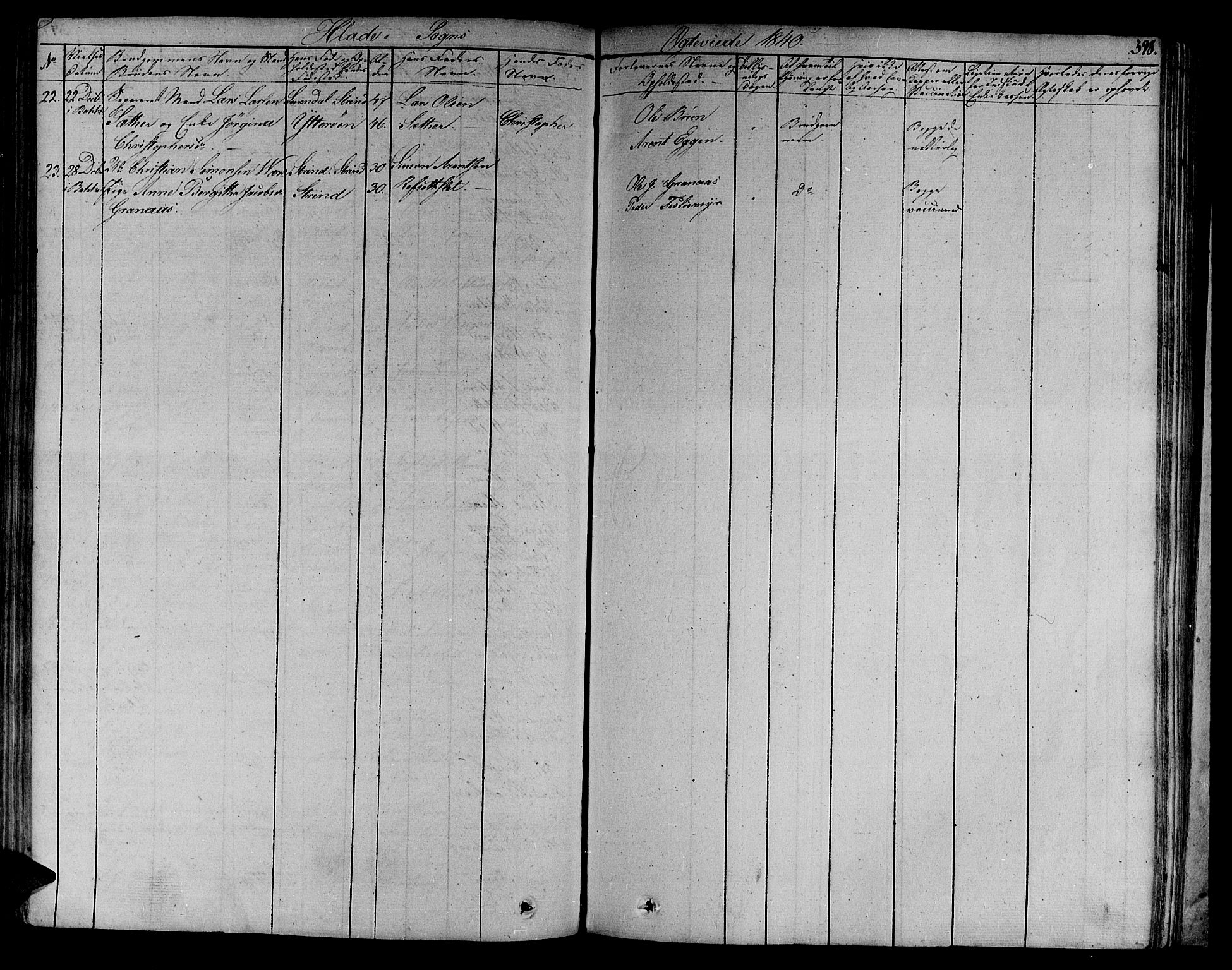 Ministerialprotokoller, klokkerbøker og fødselsregistre - Sør-Trøndelag, SAT/A-1456/606/L0286: Parish register (official) no. 606A04 /1, 1823-1840, p. 398