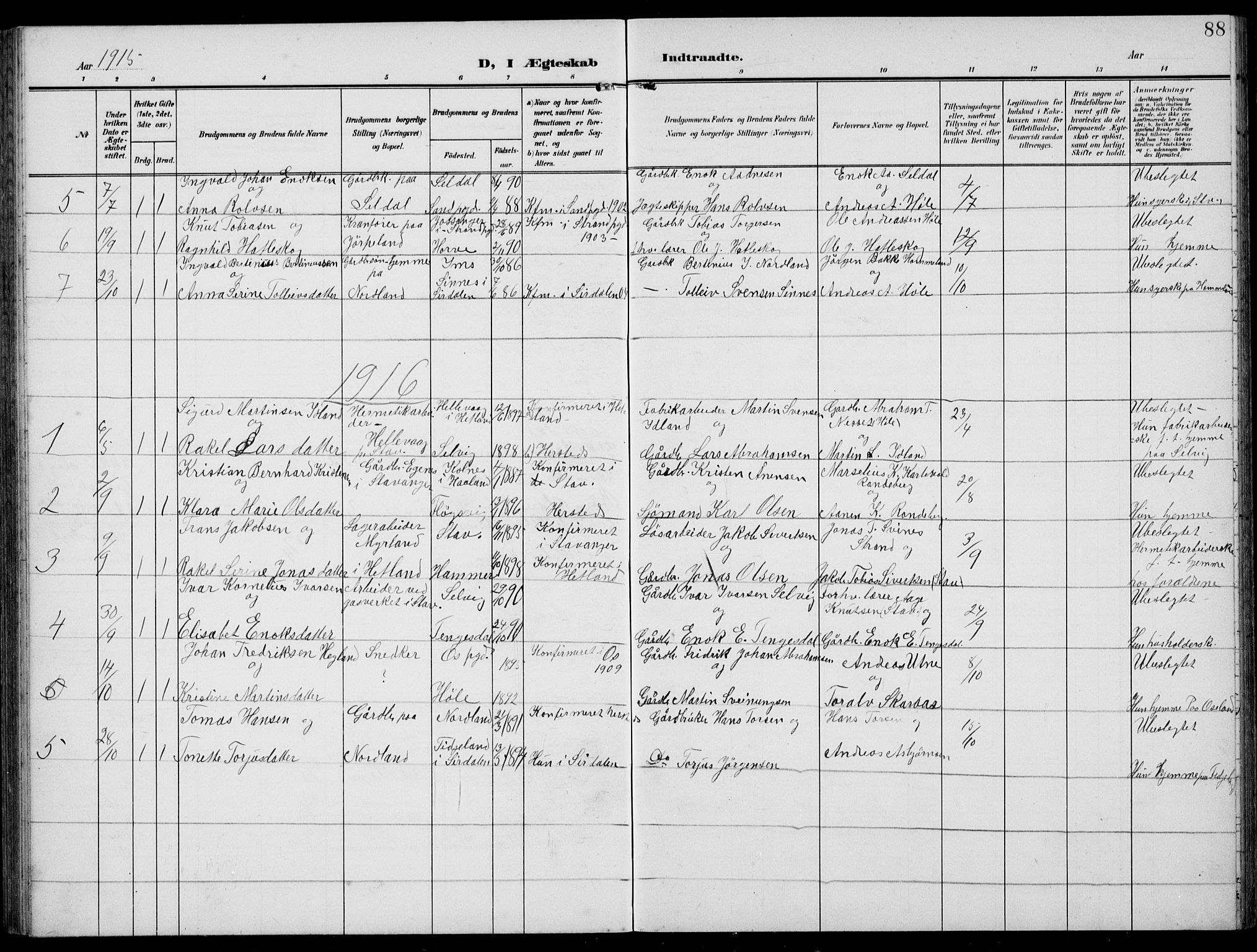 Høgsfjord sokneprestkontor, AV/SAST-A-101624/H/Ha/Hab/L0004: Parish register (copy) no. B 4, 1906-1938, p. 88