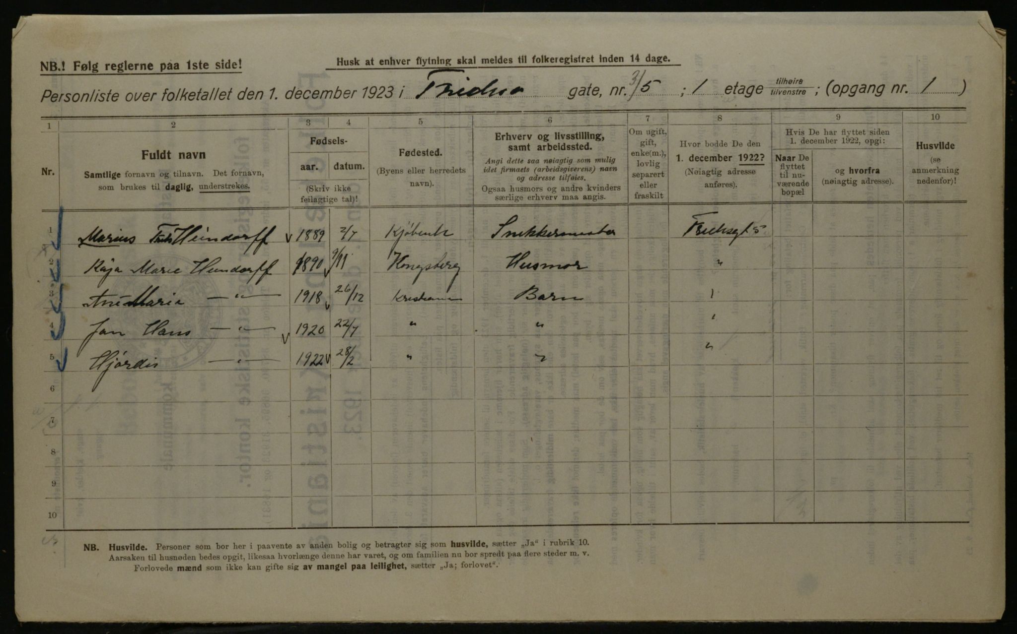 OBA, Municipal Census 1923 for Kristiania, 1923, p. 30134