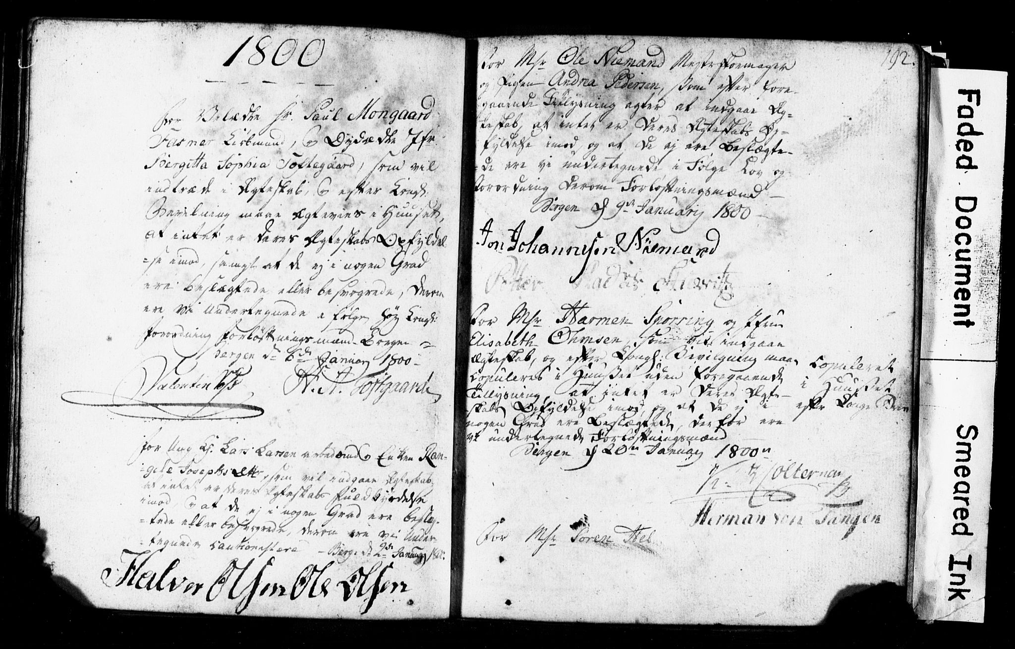 Korskirken sokneprestembete, SAB/A-76101: Best man's statements no. II.5.1, 1776-1816, p. 192