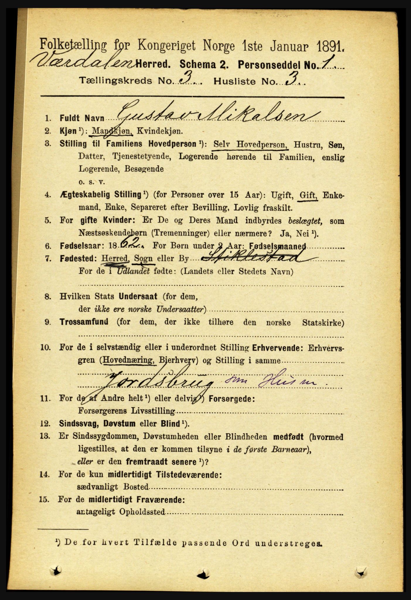 RA, 1891 census for 1721 Verdal, 1891, p. 1786
