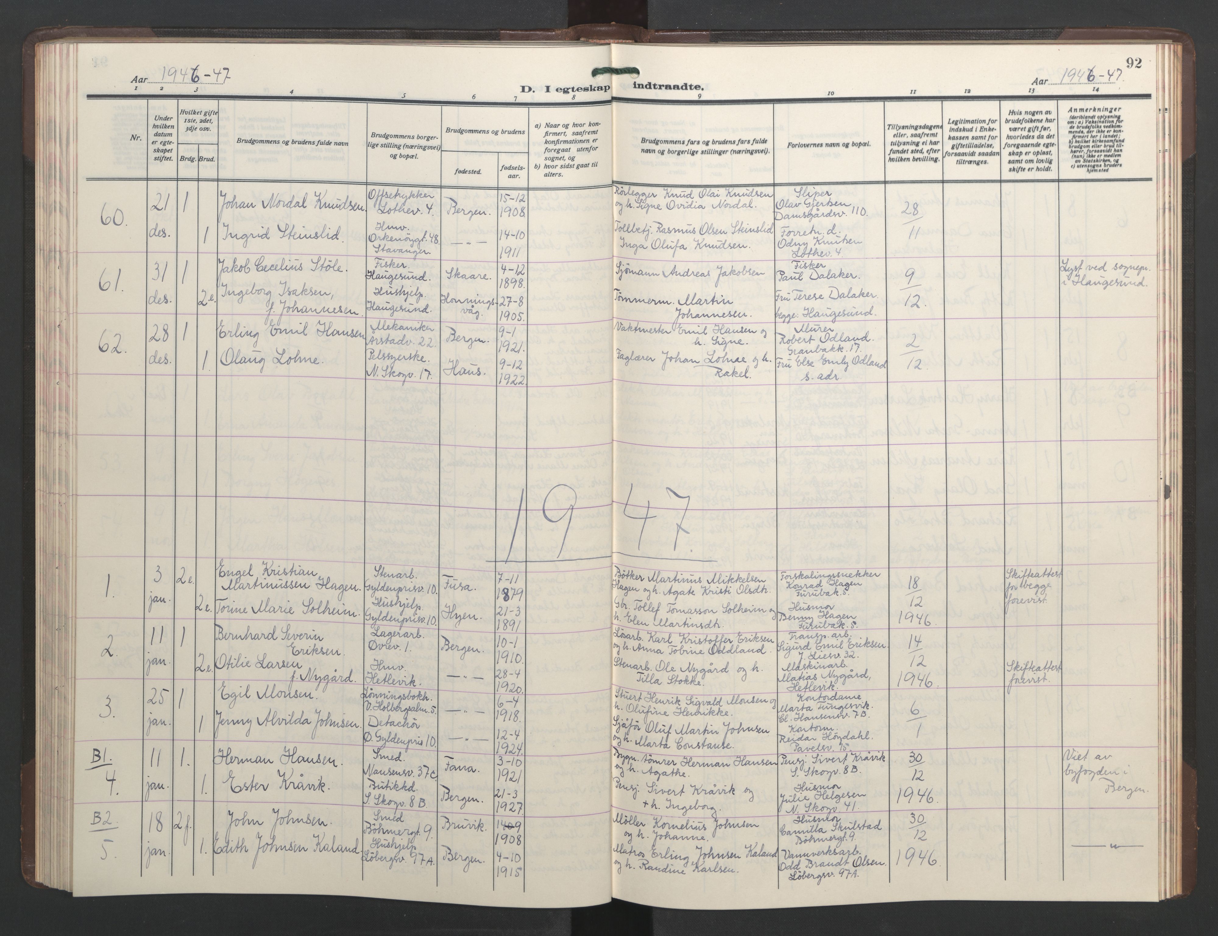 St. Markus sokneprestembete, SAB/A-99935: Parish register (copy) no. C 1, 1928-1947, p. 91b-92a