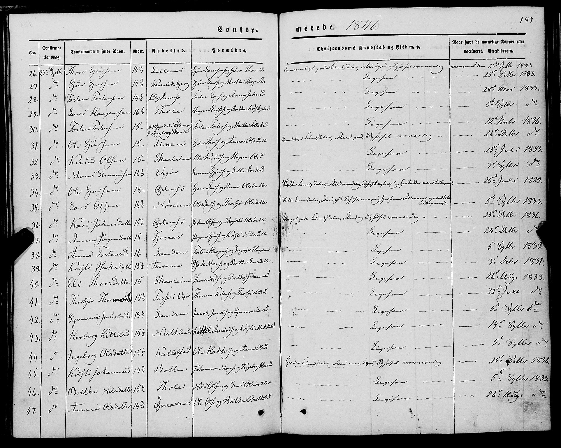 Kvam sokneprestembete, AV/SAB-A-76201/H/Haa: Parish register (official) no. A 8, 1844-1863, p. 187