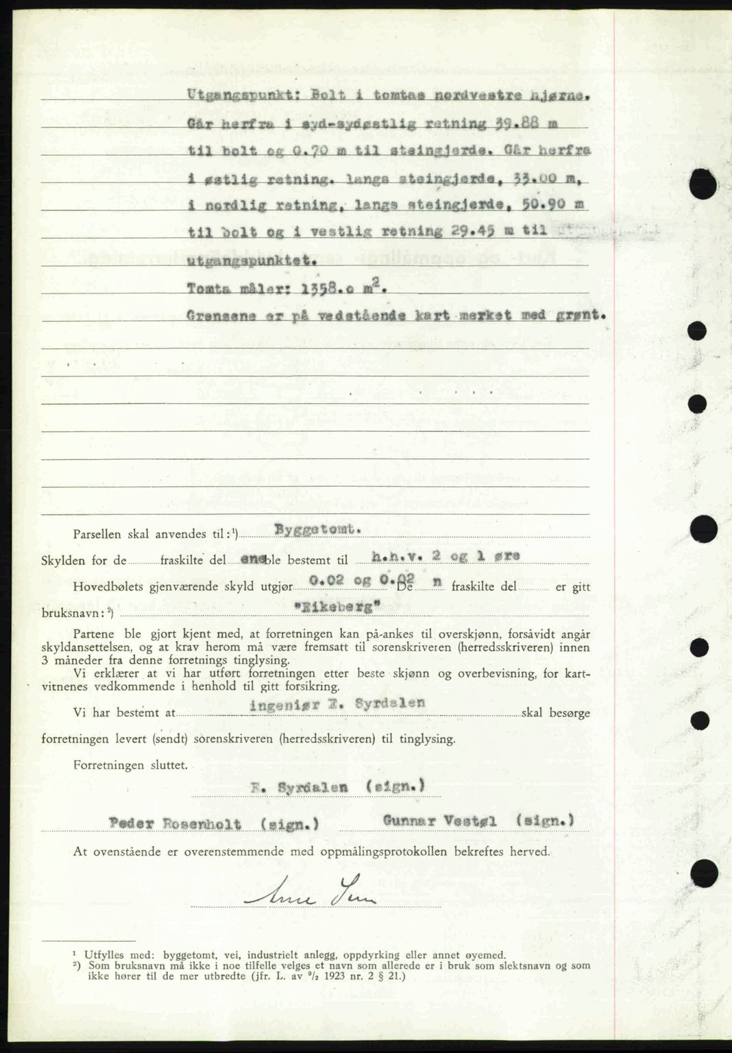 Nedenes sorenskriveri, SAK/1221-0006/G/Gb/Gba/L0055: Mortgage book no. A7, 1946-1946, Diary no: : 722/1946