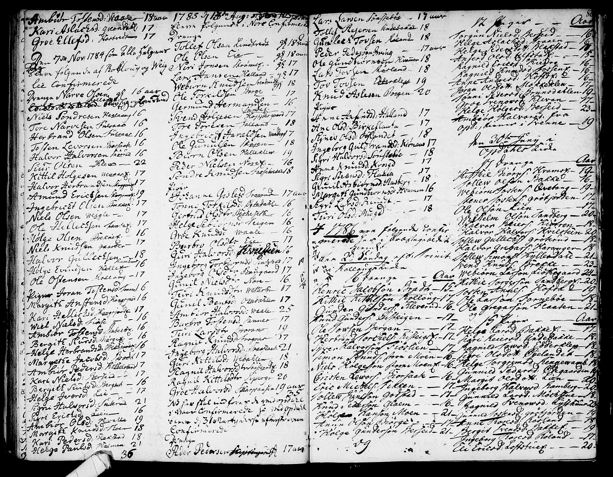 Rollag kirkebøker, AV/SAKO-A-240/F/Fa/L0004: Parish register (official) no. I 4, 1778-1792, p. 86