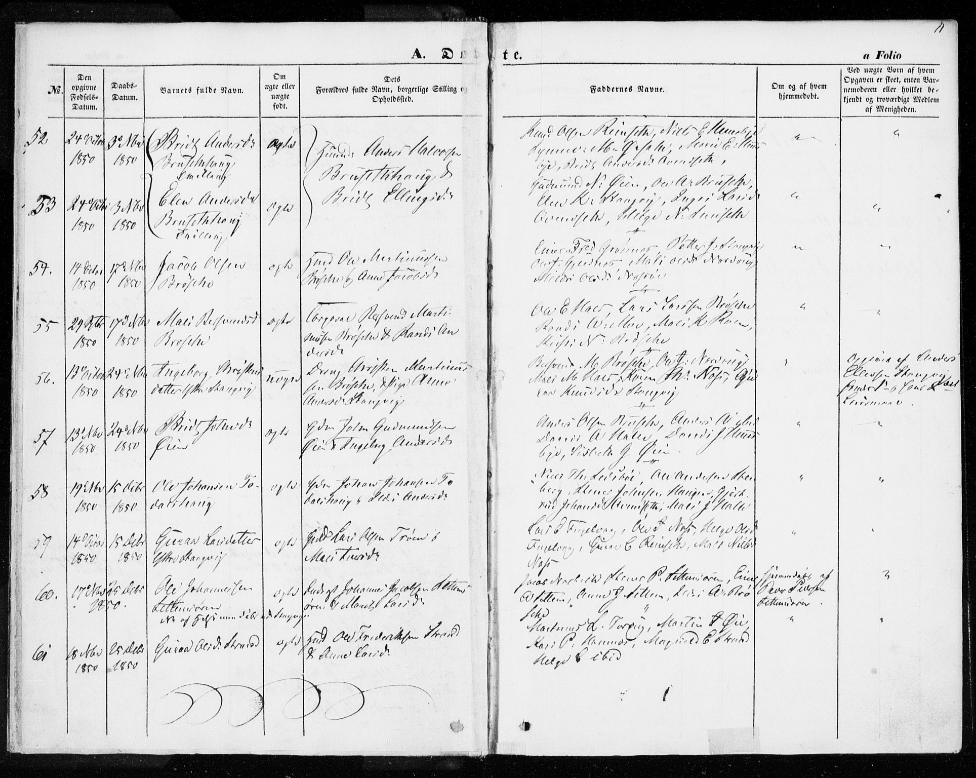Ministerialprotokoller, klokkerbøker og fødselsregistre - Møre og Romsdal, SAT/A-1454/592/L1026: Parish register (official) no. 592A04, 1849-1867, p. 11