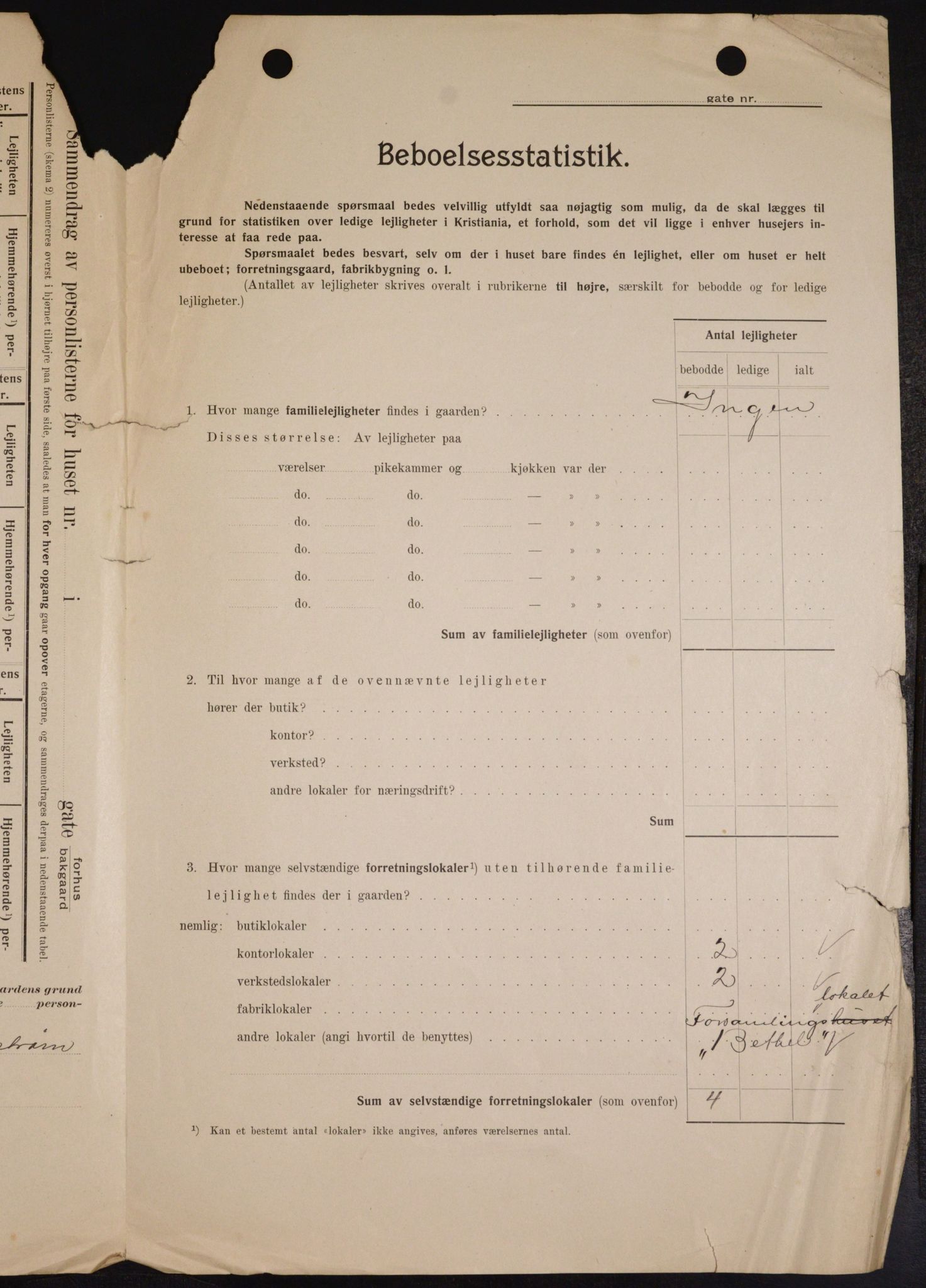 OBA, Municipal Census 1909 for Kristiania, 1909, p. 786